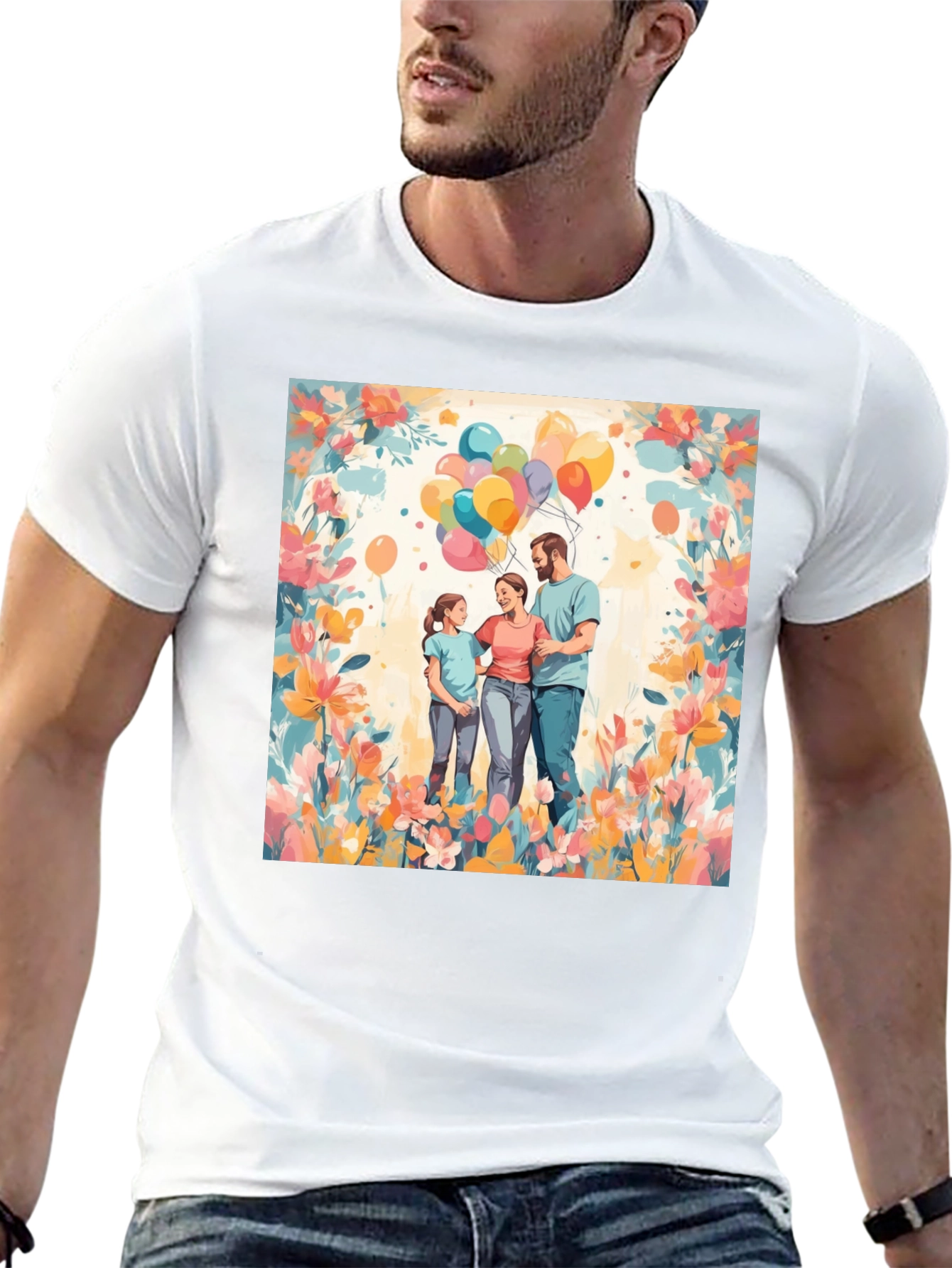 Black Family Balloon Art Black T-Shirt view 13