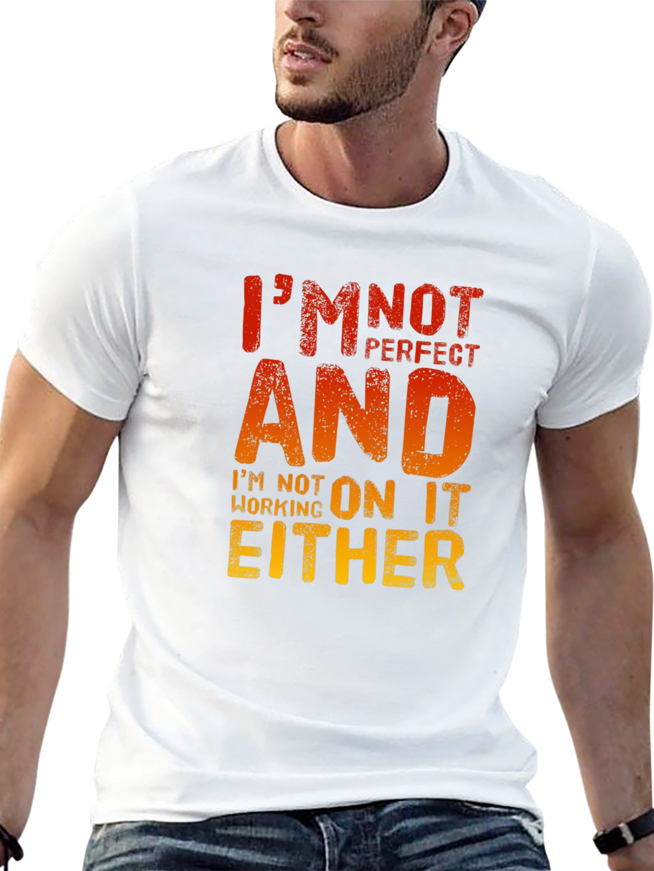 Black I'm Not Perfect T-Shirt - Funny Sarcastic Graphic Tee view 13