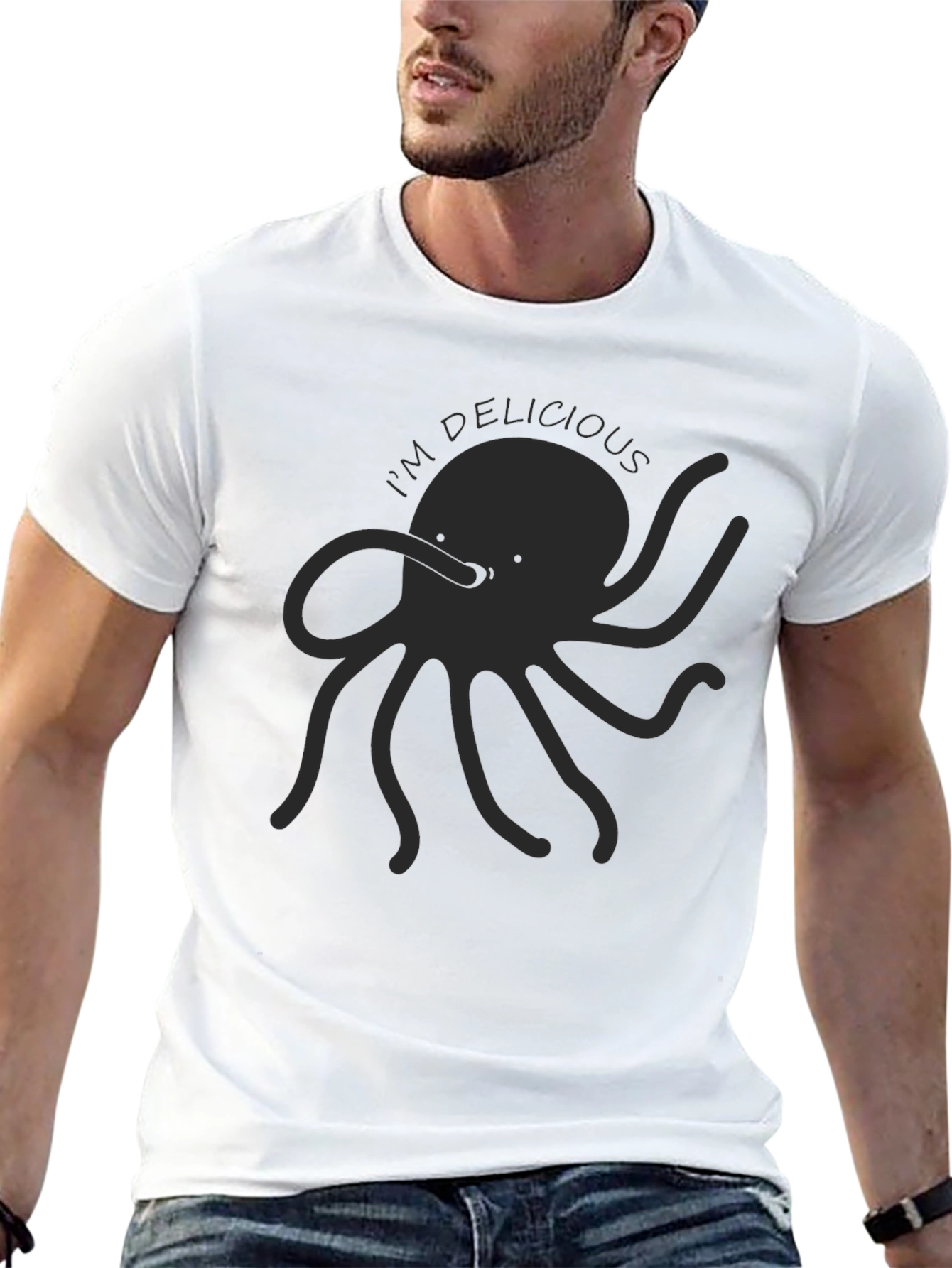 Black I'm Delicious Octopus Graphic T-Shirt view 13
