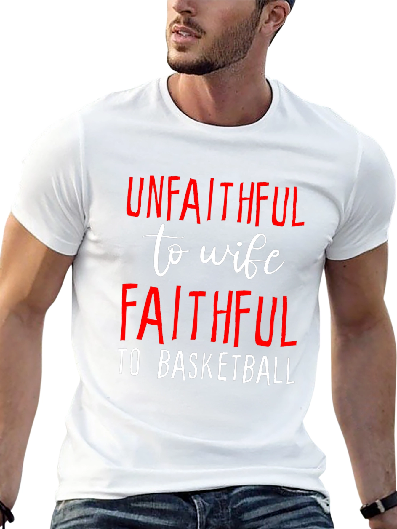 Black Unfaithful to Wife Faithful to Basketball T-Shirt view 13