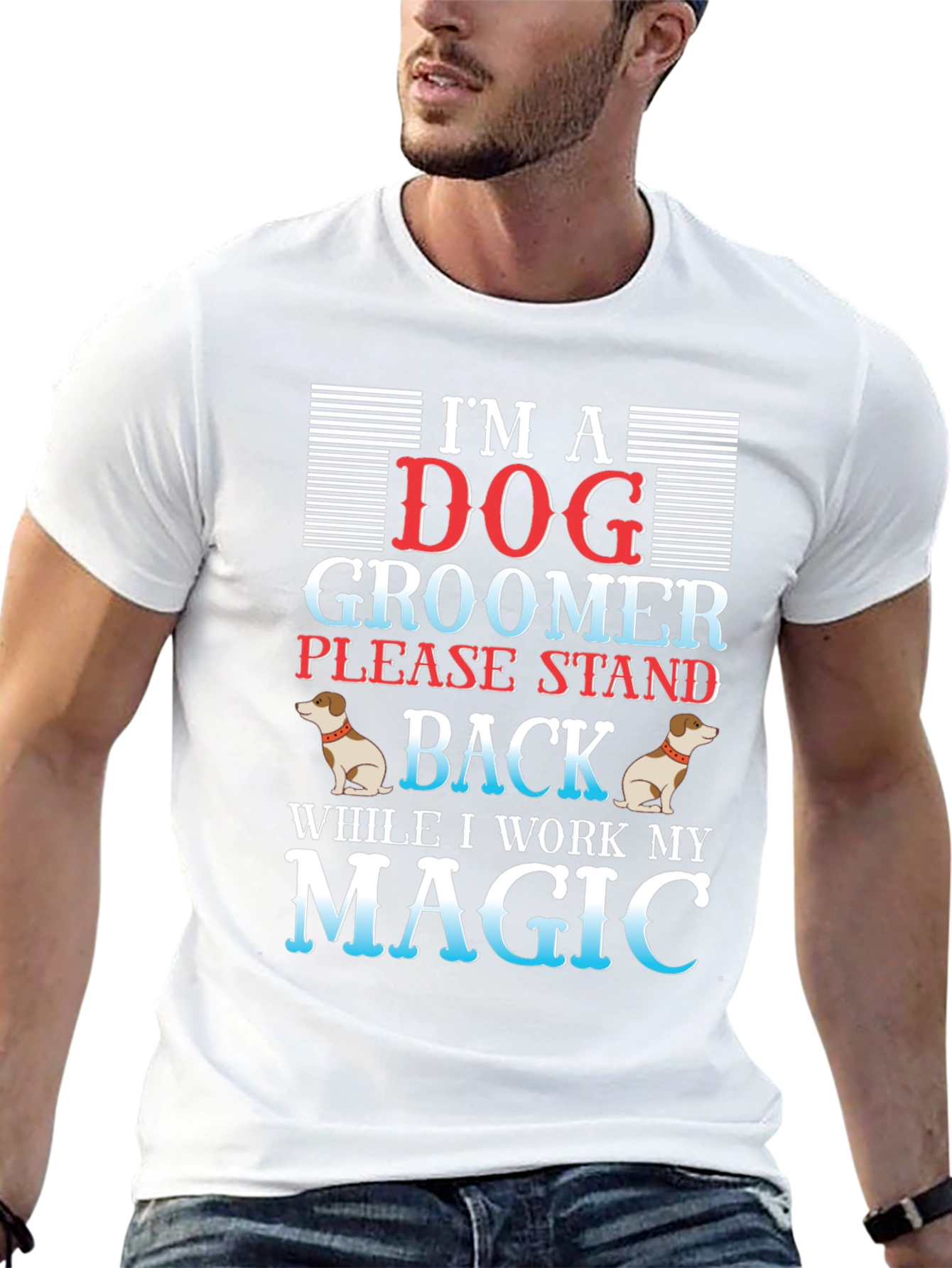 Black Dog Groomer Magic T-Shirt - Funny Pet Stylist Tee view 13