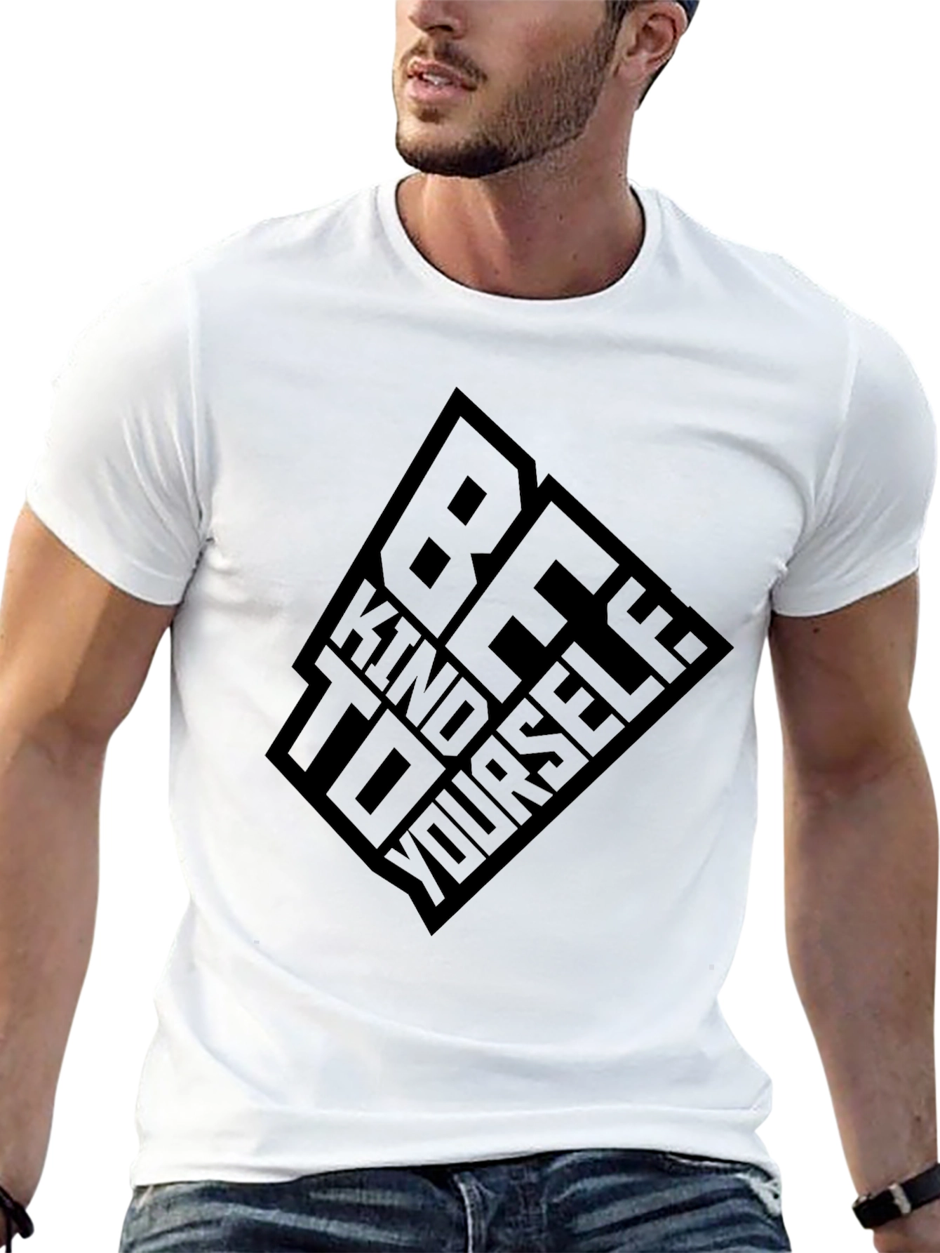 Black Be Kind To Yourself Black Graphic Tee view 13