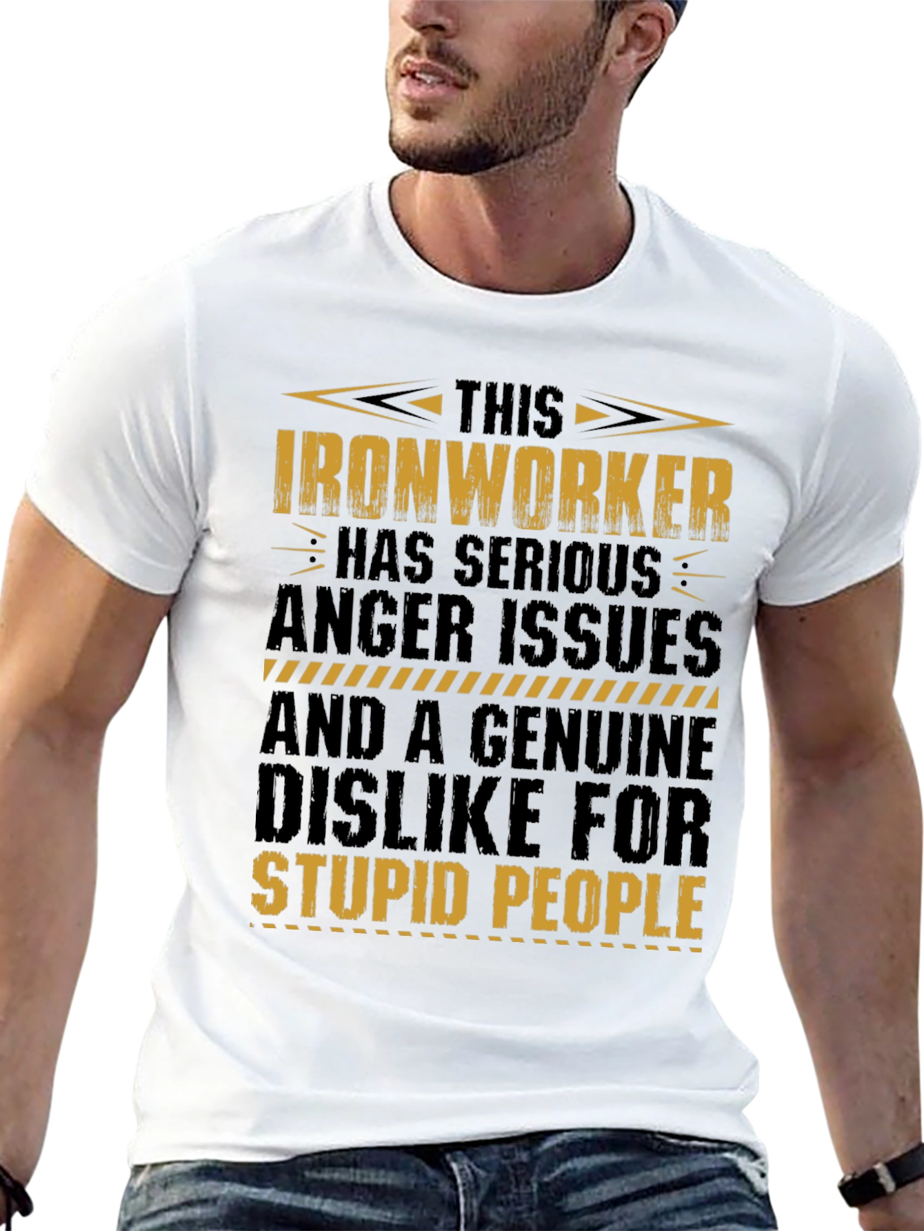 Black Ironworker Anger Issues Graphic Tee view 13
