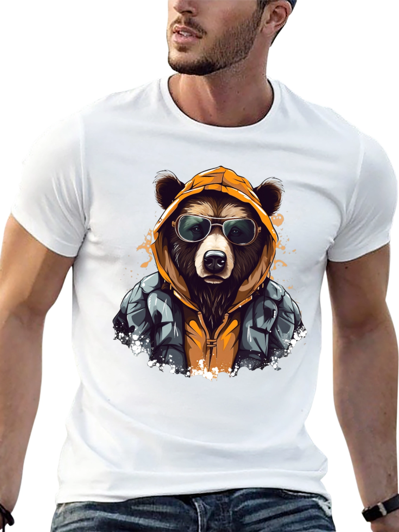 Black Cool Bear Graphic T-Shirt view 13