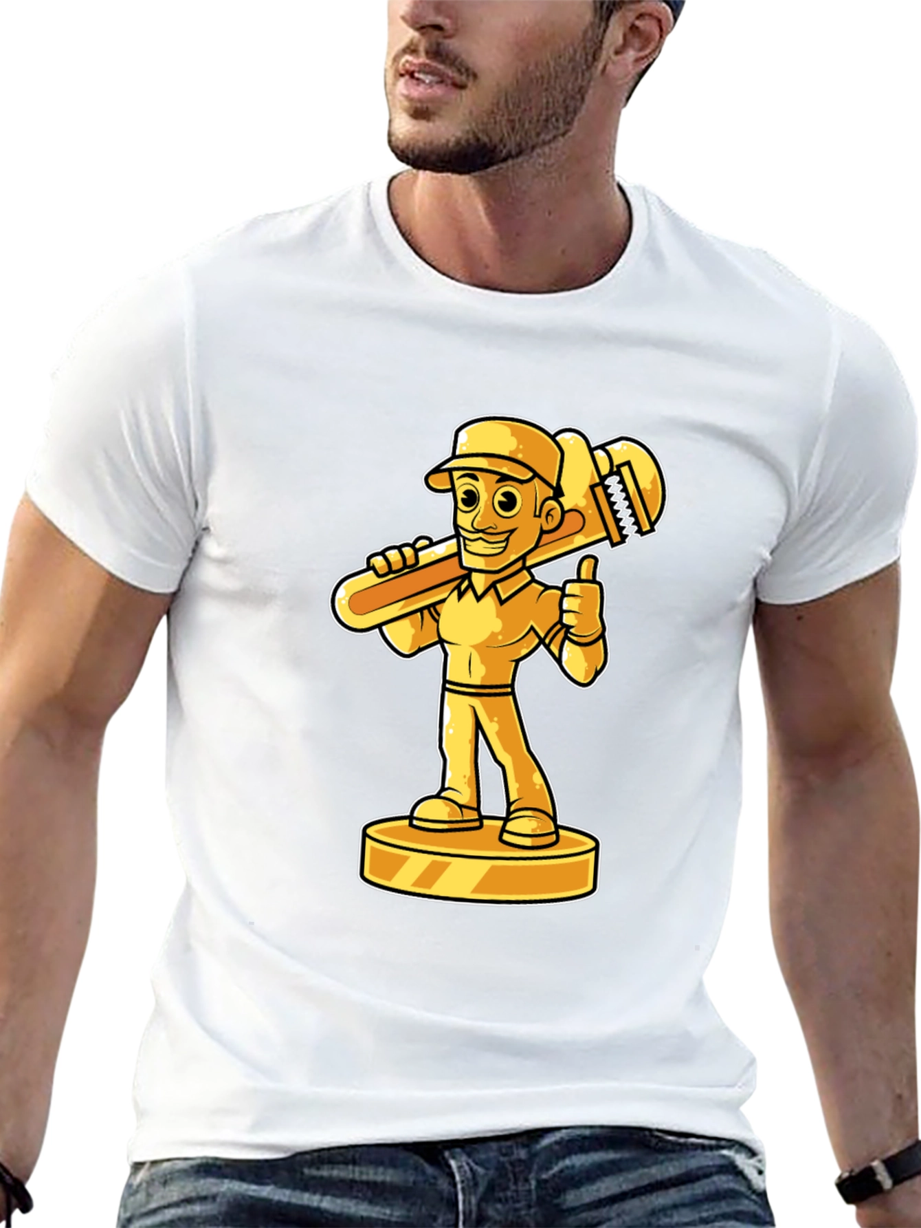 Black Plumber Cartoon Graphic Tee view 13