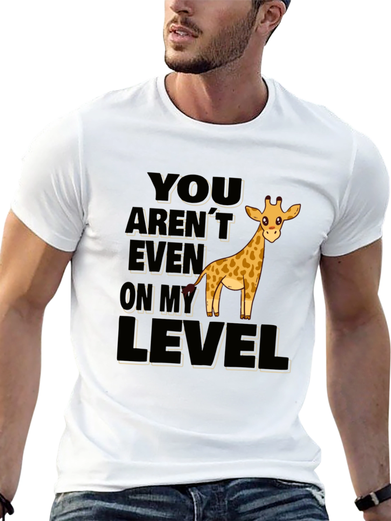 Black Funny Giraffe T-Shirt - You Aren't Even On My Level view 13
