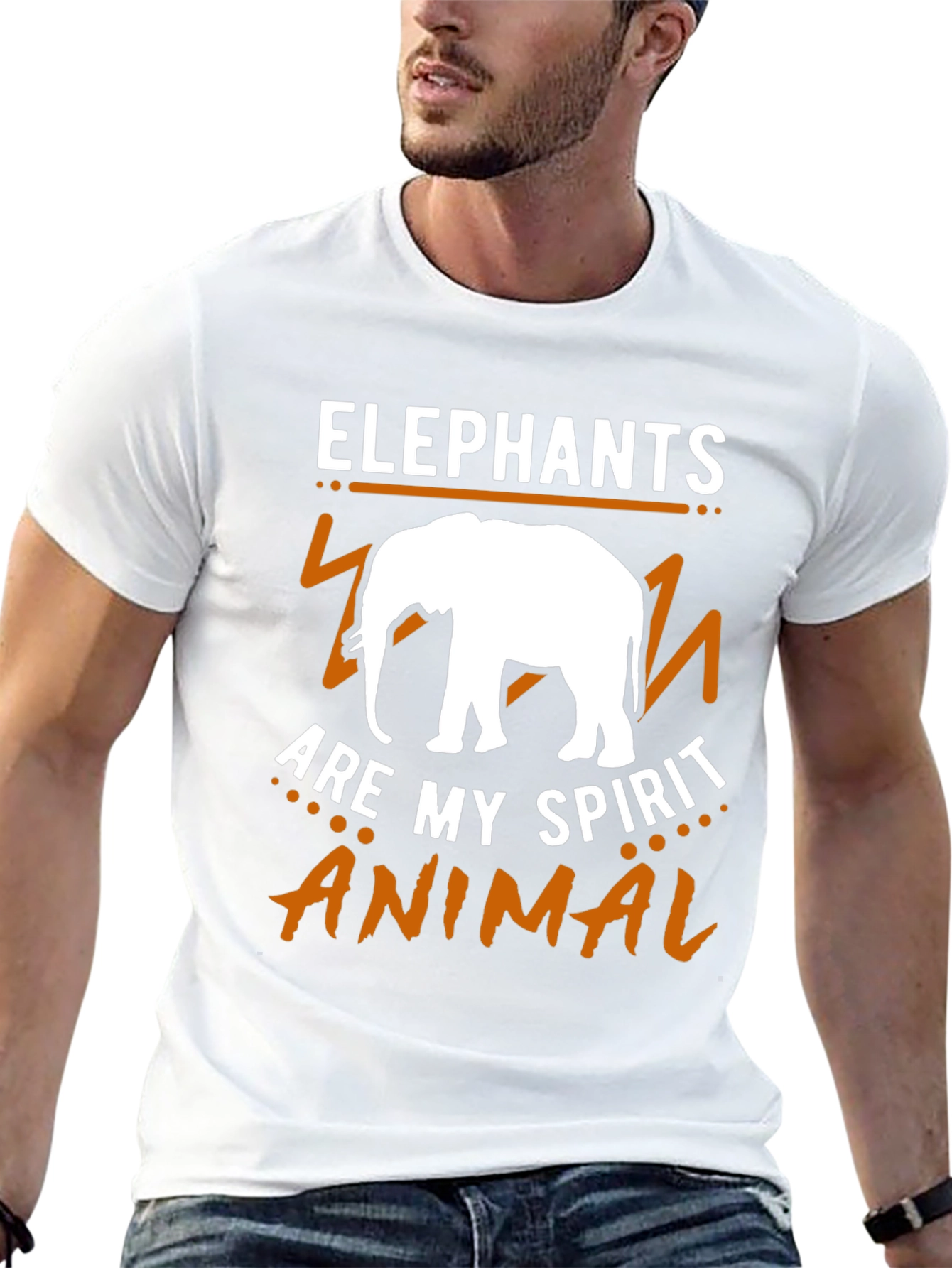 Black Elephant Spirit Animal Graphic Tee view 13