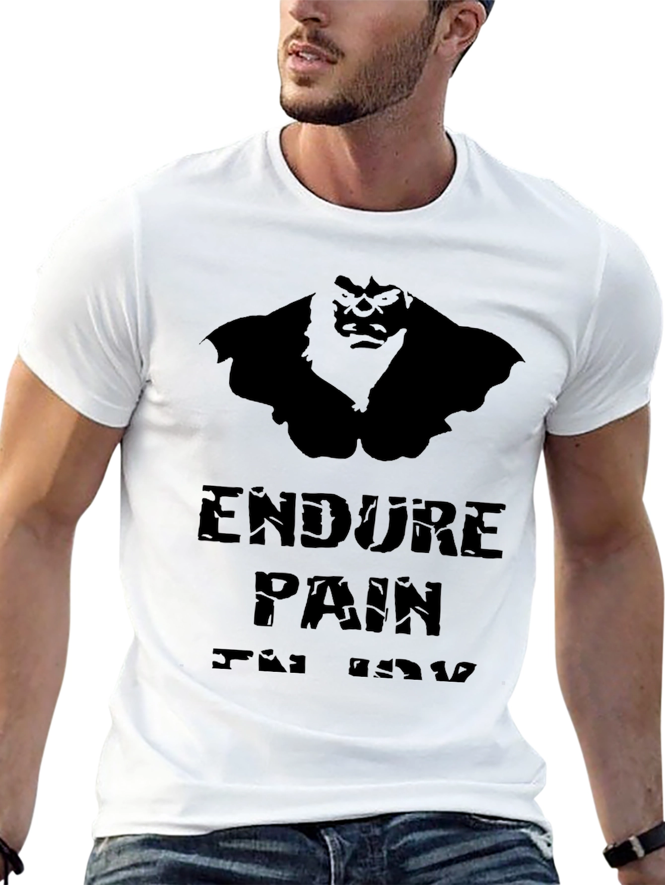 Black Endure Pain T-Shirt - Gorilla Graphic view 13