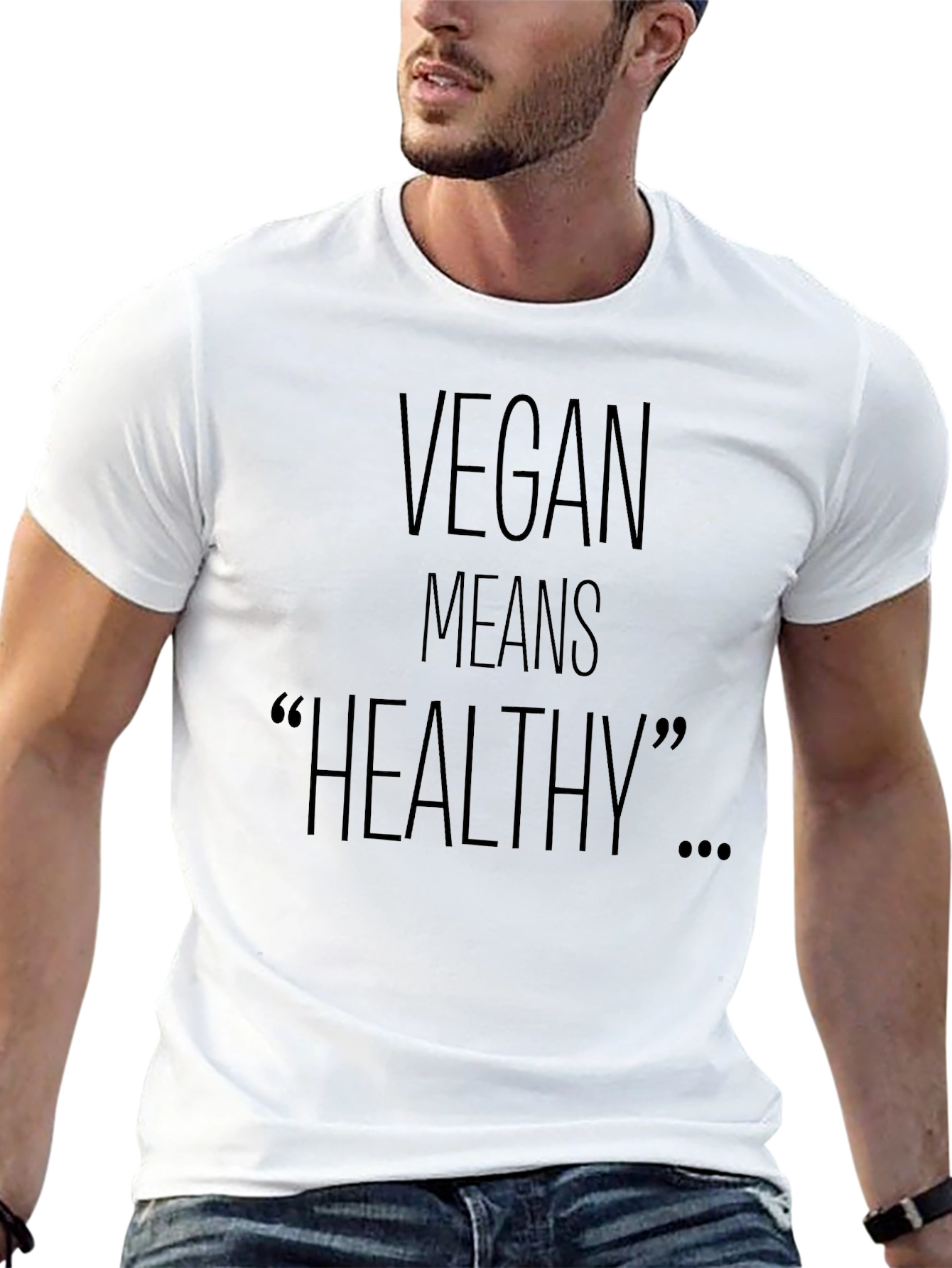 Black Vegan Means Healthy Black T-Shirt view 13
