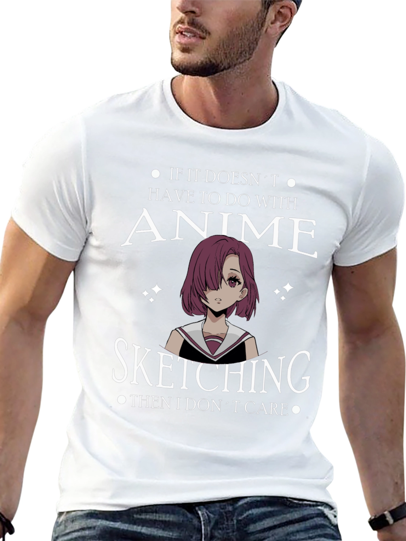 Black Anime Sketching T-Shirt - Otaku Style view 13