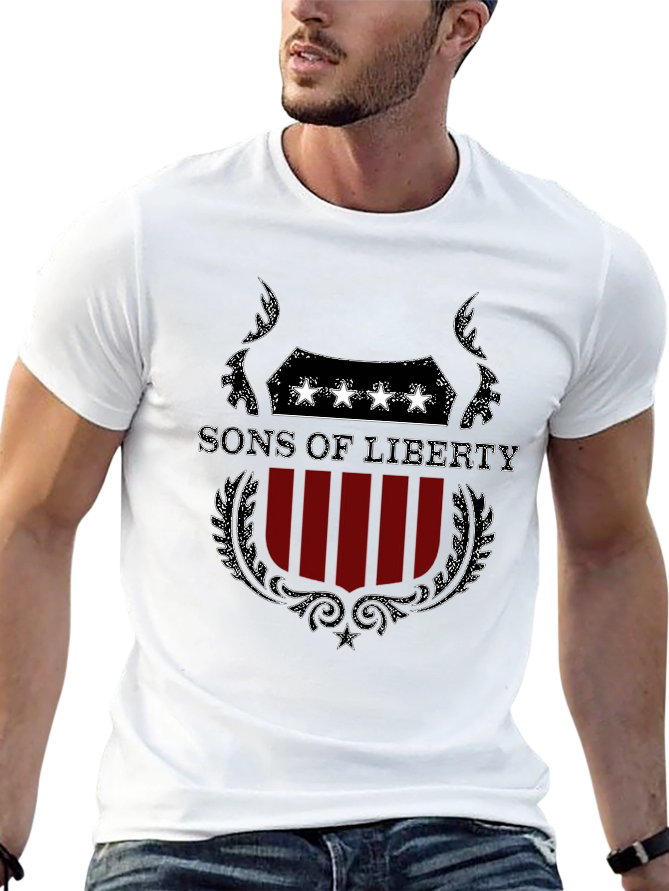 Black Sons of Liberty Graphic T-Shirt - Patriotic Design view 13