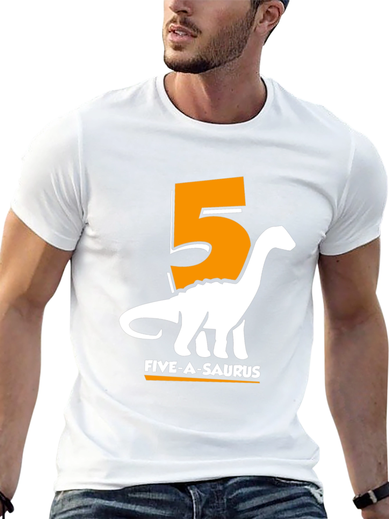 Black Five-a-Saurus Birthday T-Shirt view 13