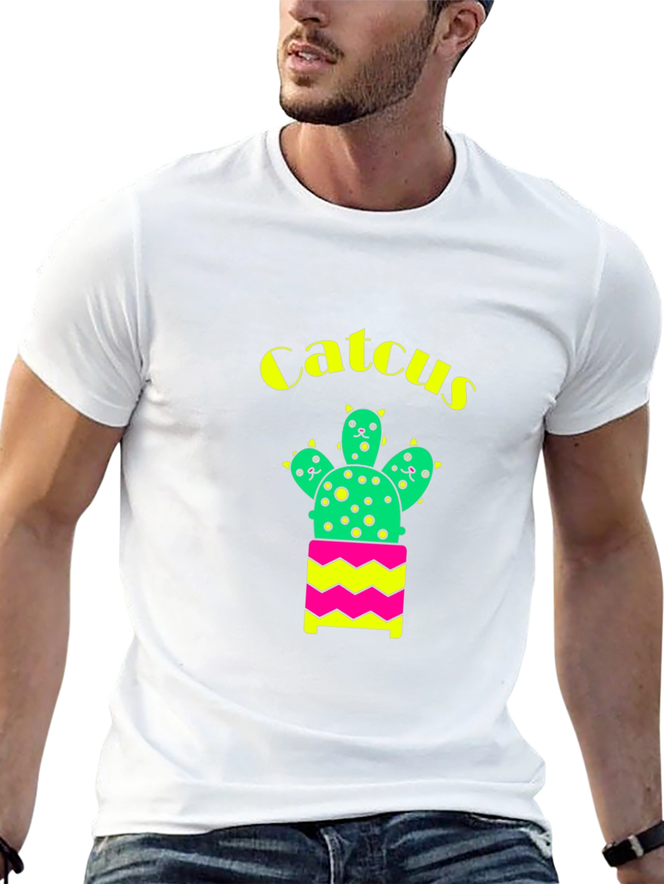 Black Catcus Graphic T-Shirt - Funny Cute Cactus Tee view 13