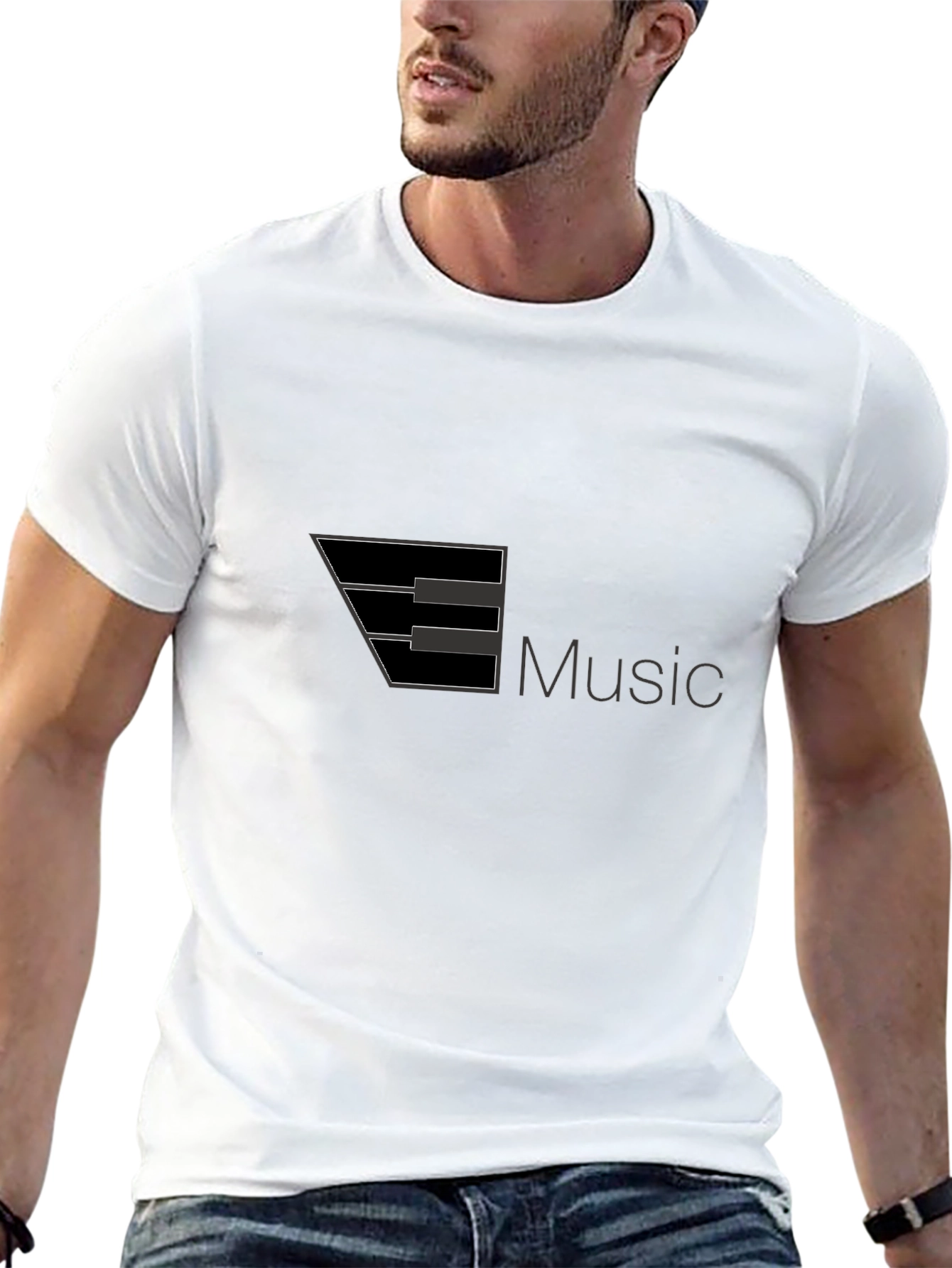 Black Music Keyboard Graphic Black T-Shirt view 13