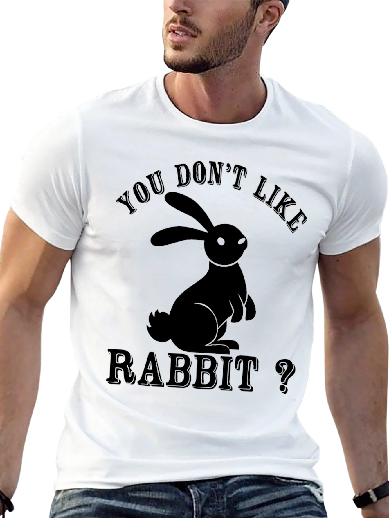 Black You Don't Like Rabbit? Graphic T-Shirt view 13