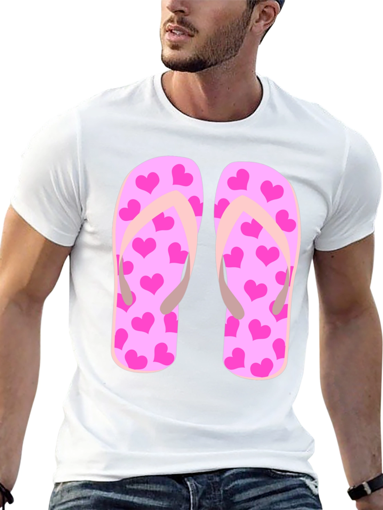Black Flip Flop Heart Print Tee view 13