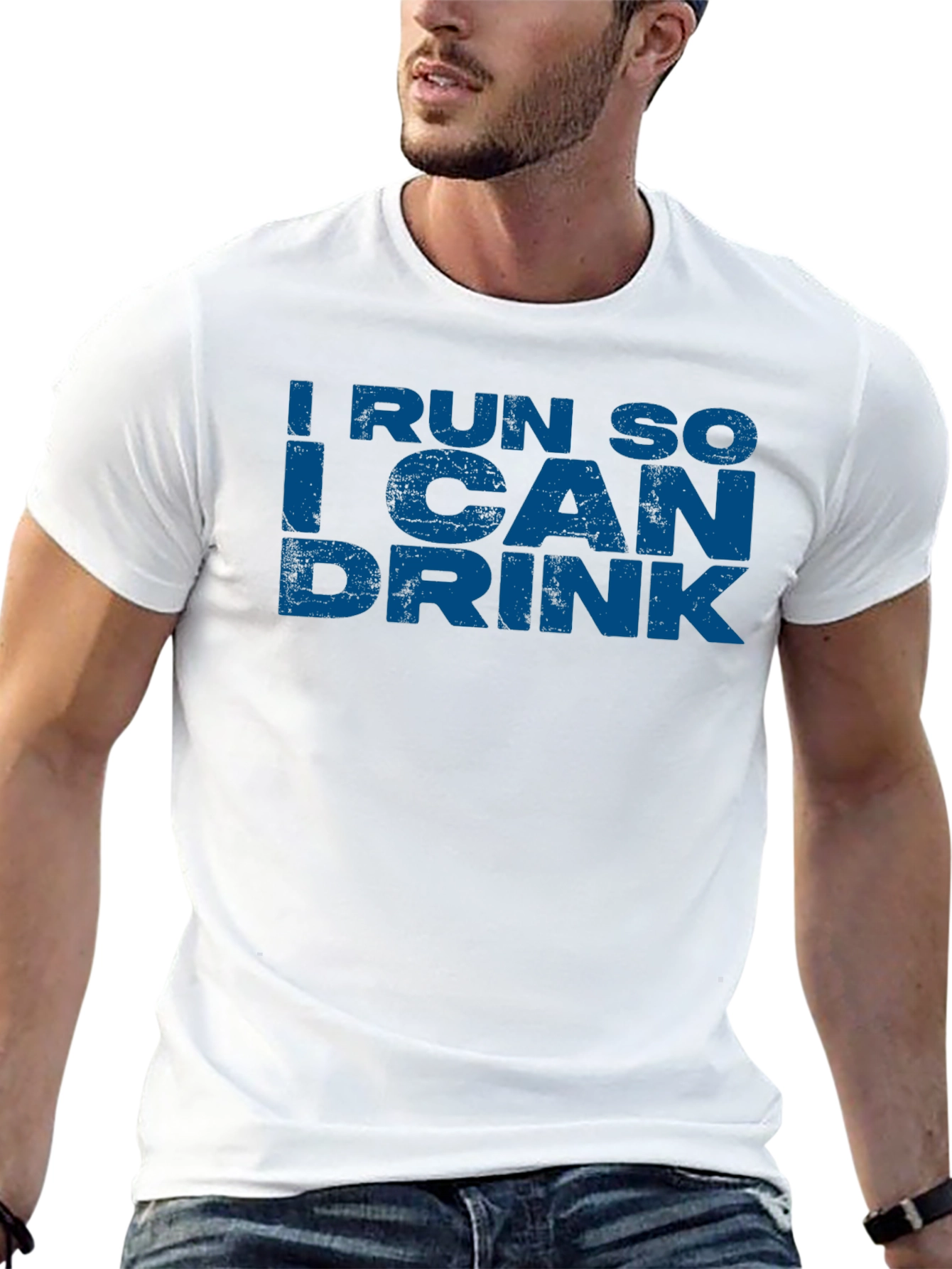 Black I Run So I Can Drink Funny Graphic T-Shirt view 13
