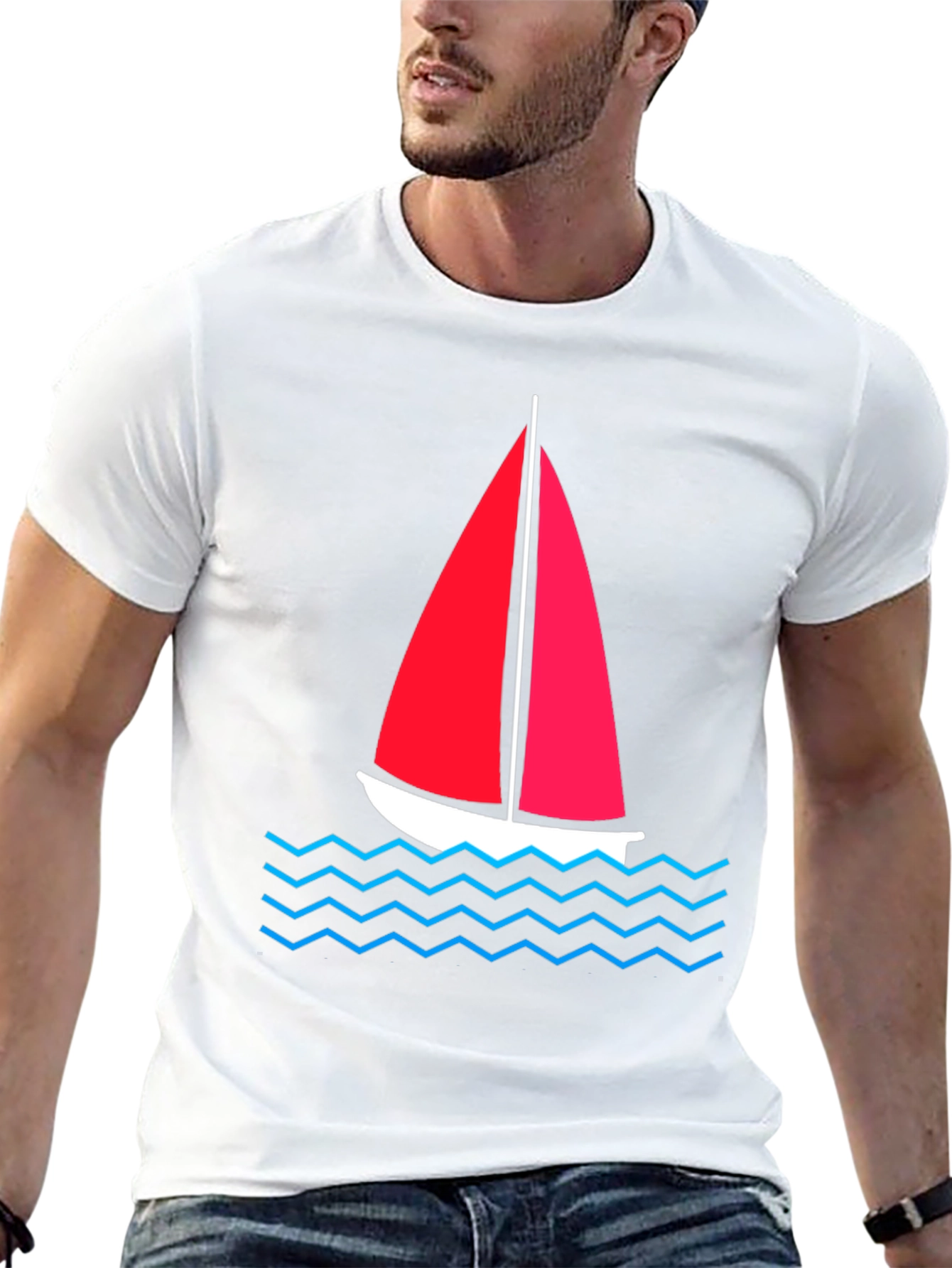 Black Sailboat Graphic Tee - Nautical Style view 13
