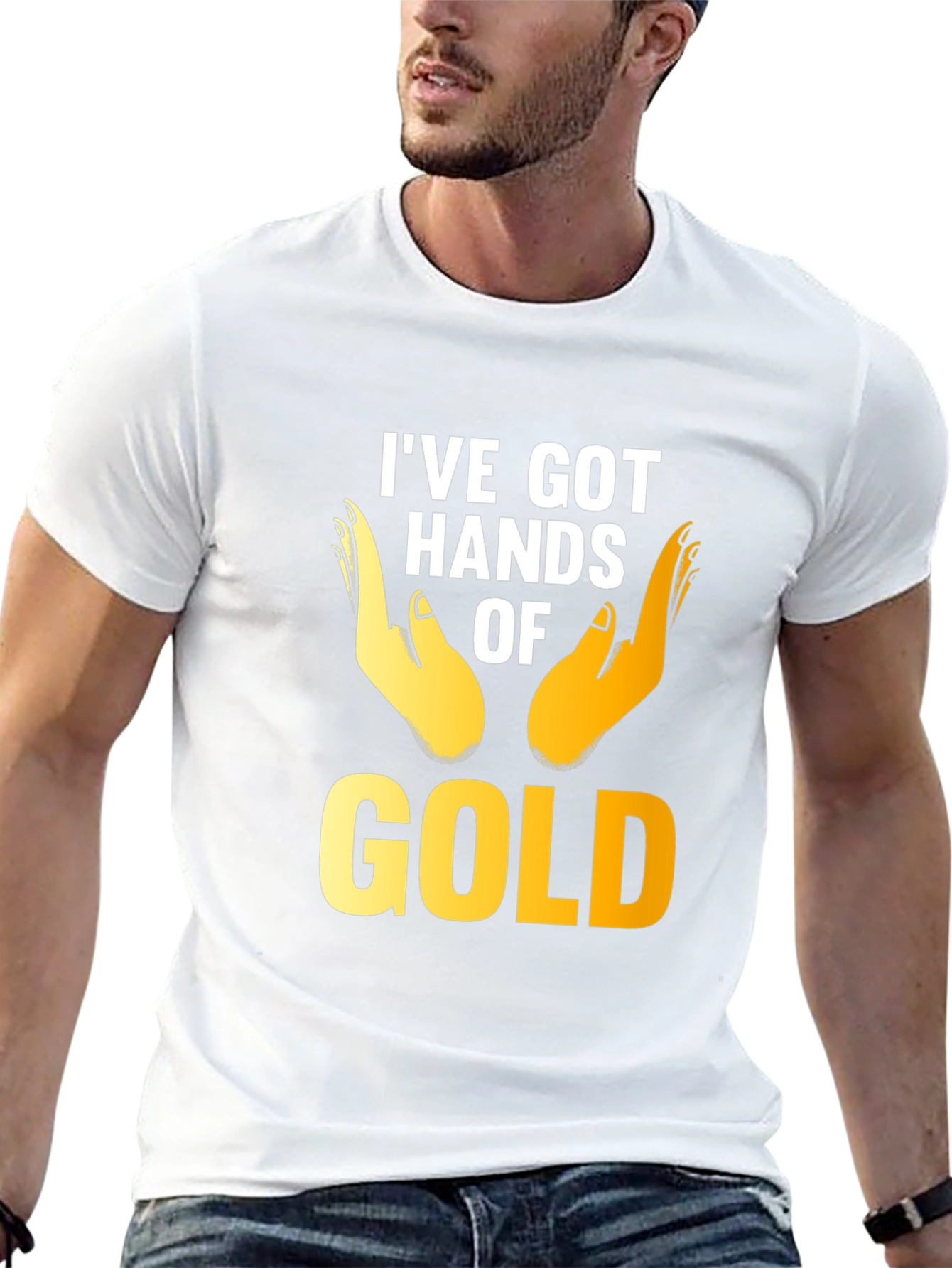 Black I've Got Hands of Gold Graphic T-Shirt view 13