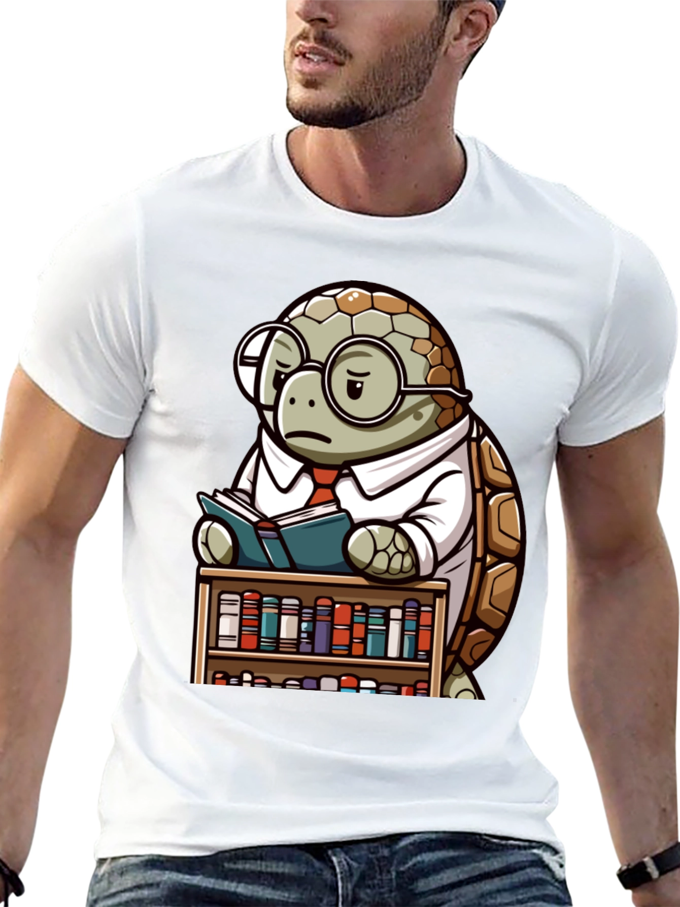 Black Smart Turtle Graphic T-Shirt - Book Lover Tee view 13