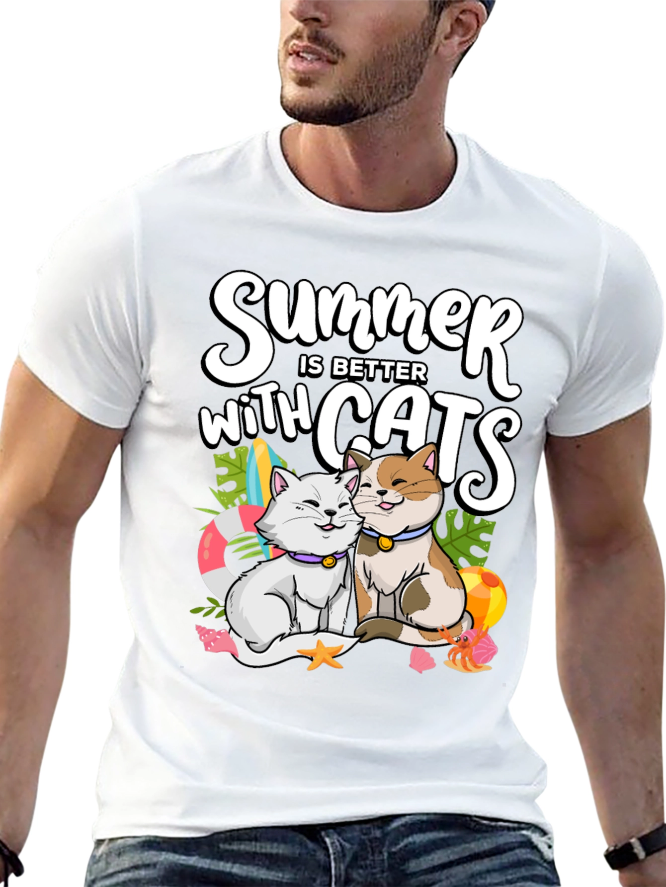 Black Summer Cats T-Shirt: Better with Cats! view 13