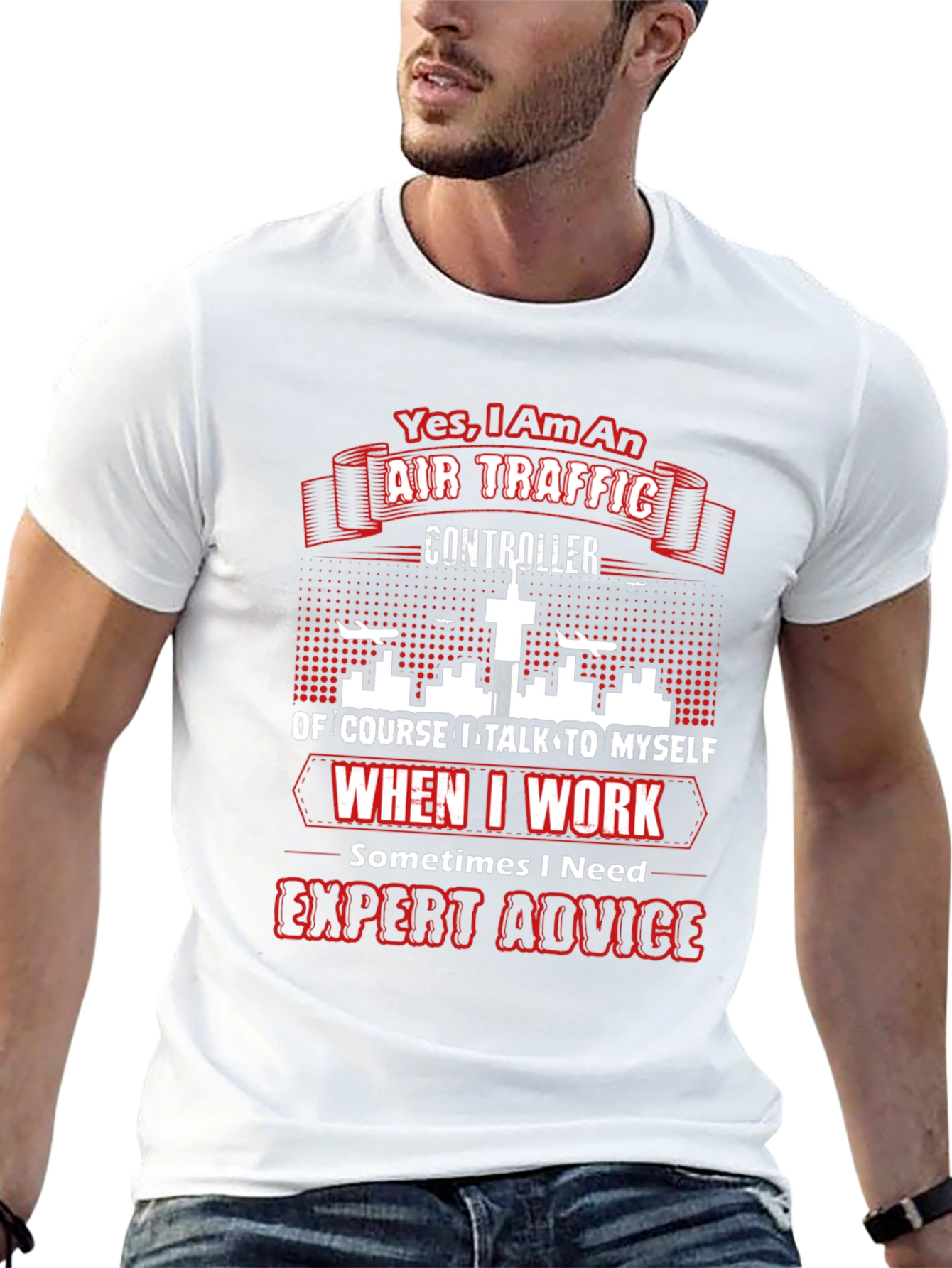 Black Air Traffic Controller T-Shirt - Expert Advice Tee view 13