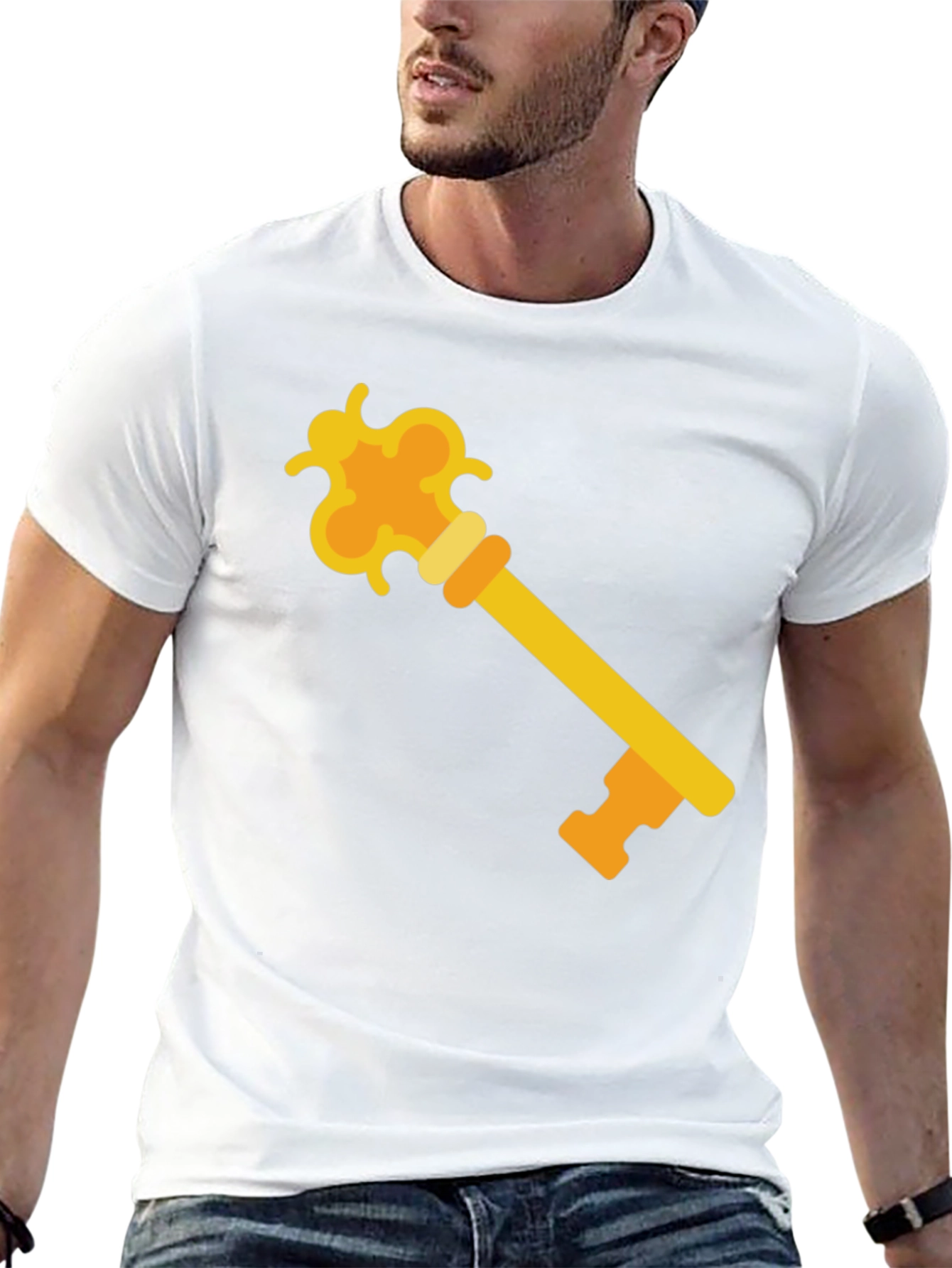 Black Golden Key Graphic Tee - Unlock Your Style! view 13