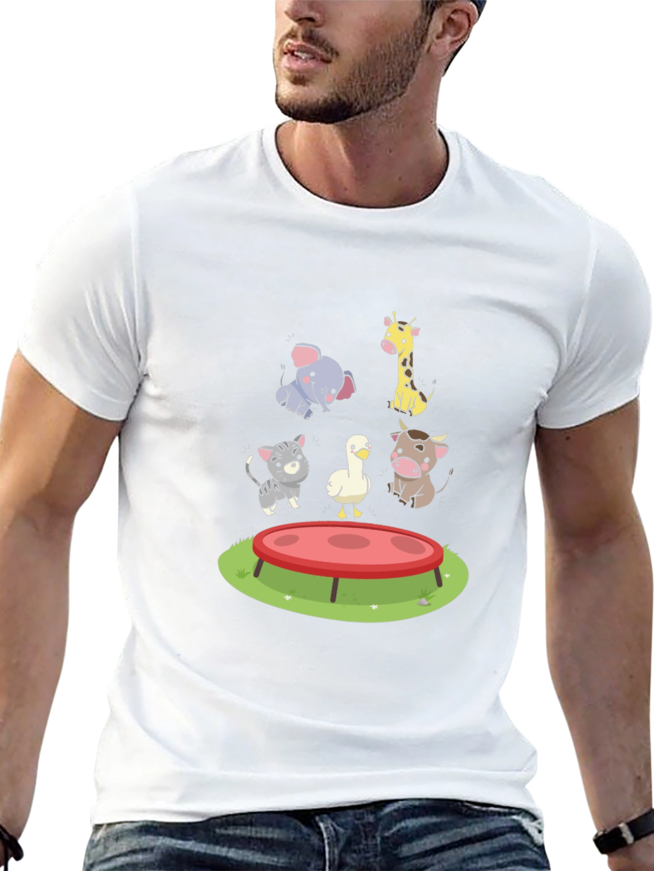 Black Cartoon Animals T-Shirt view 13