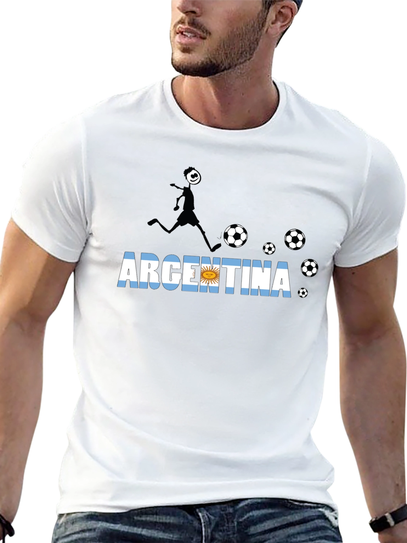 Argentina Soccer Fan T-Shirt - Black - 13
