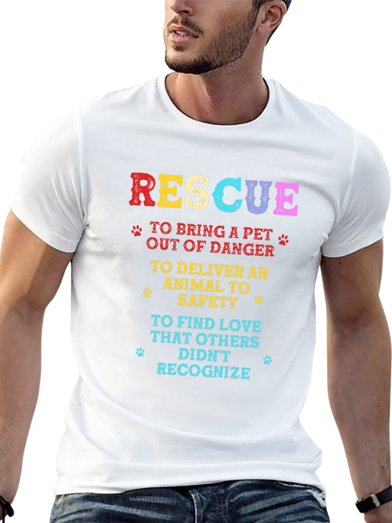 Black Rescue Pet Lover T-Shirt - Adopt a Pet Tee view 13
