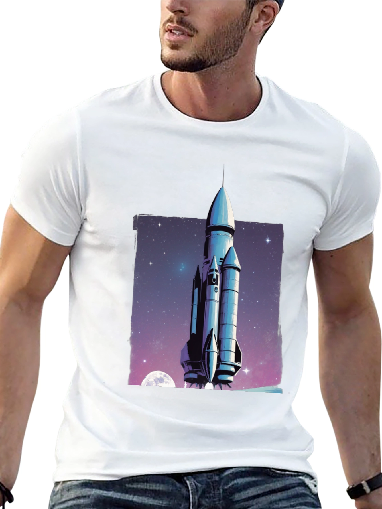 Black Rocket Launch Graphic T-Shirt view 13