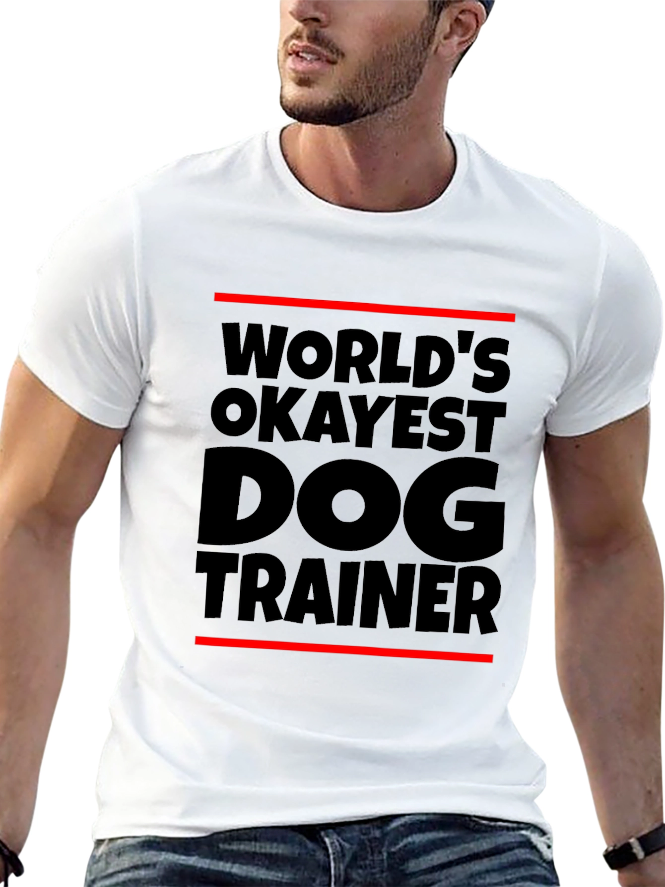 Black World's Okayest Dog Trainer Black T-Shirt view 13