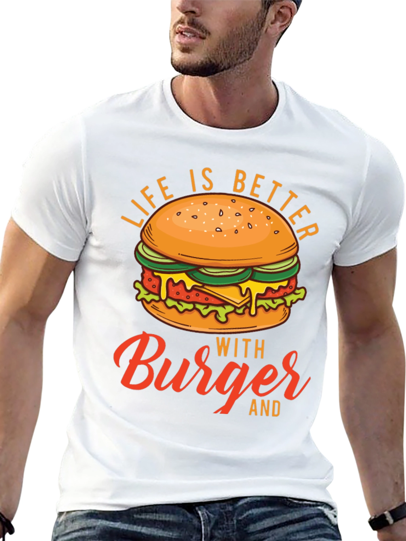 Black Life is Better with Burger Graphic Tee view 13