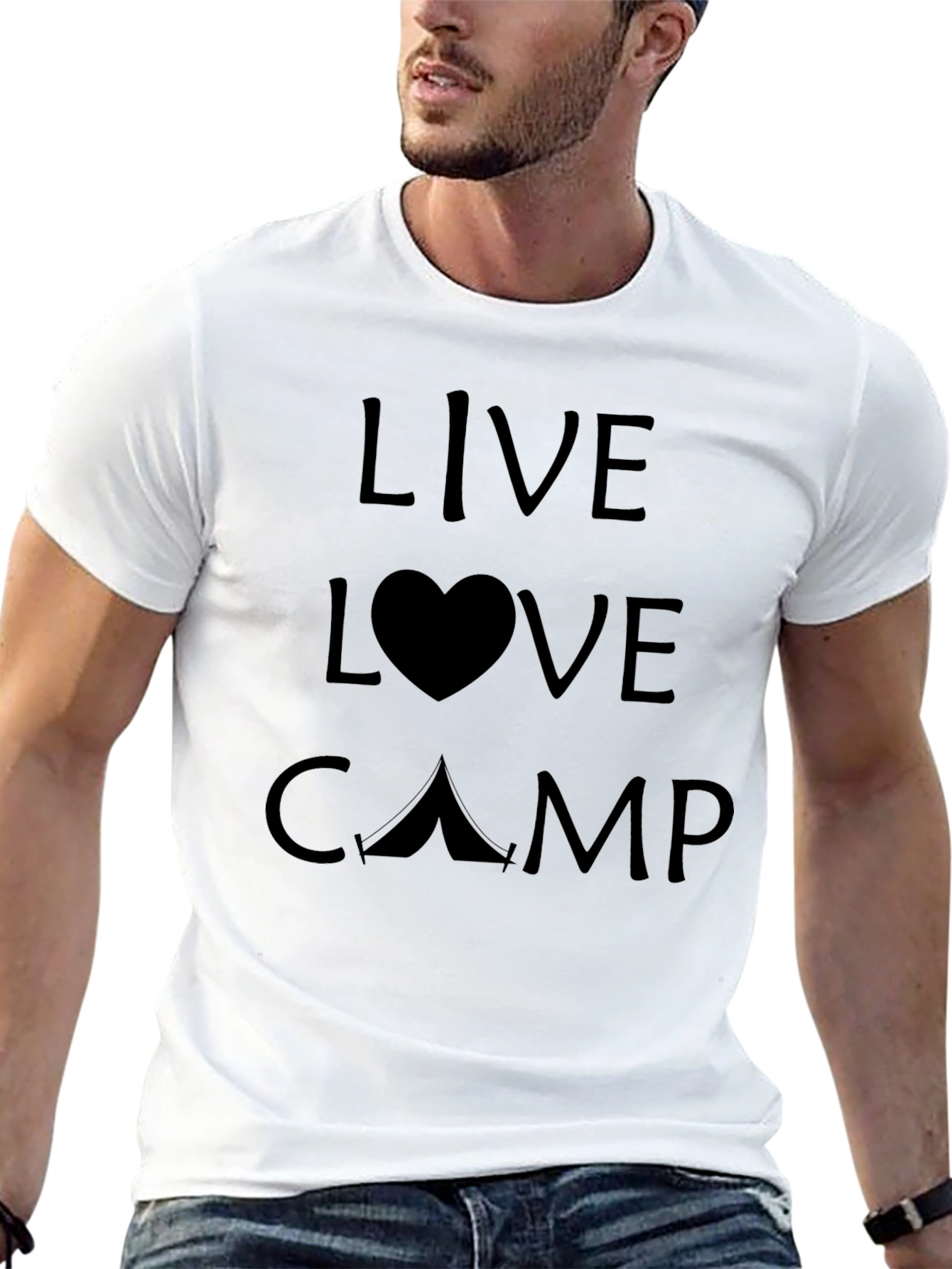 Black Live Love Camp Graphic T-Shirt - Black view 13