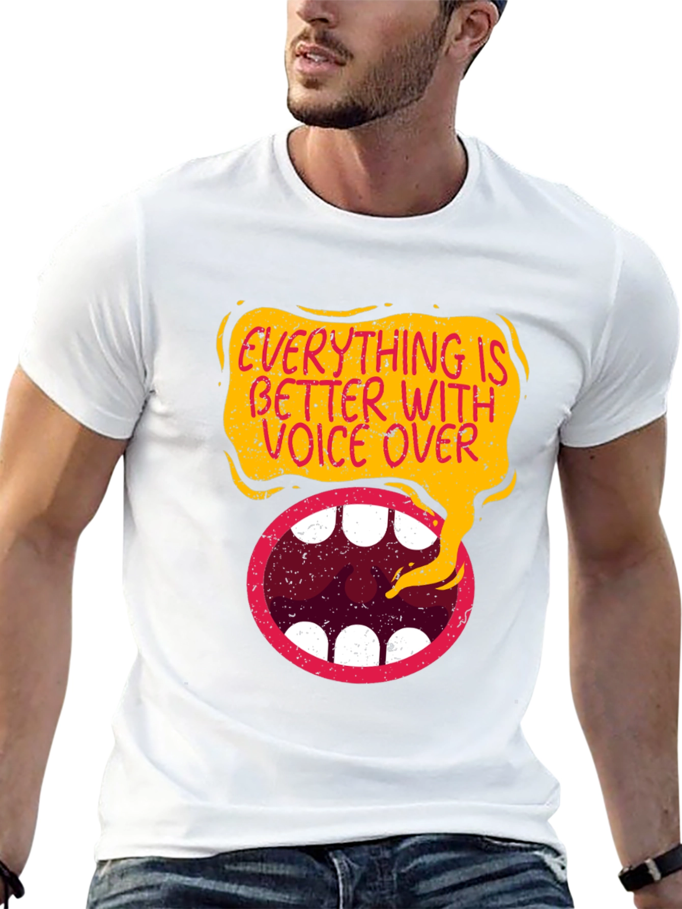 Black Everything is Better With Voice Over Black T-Shirt view 13