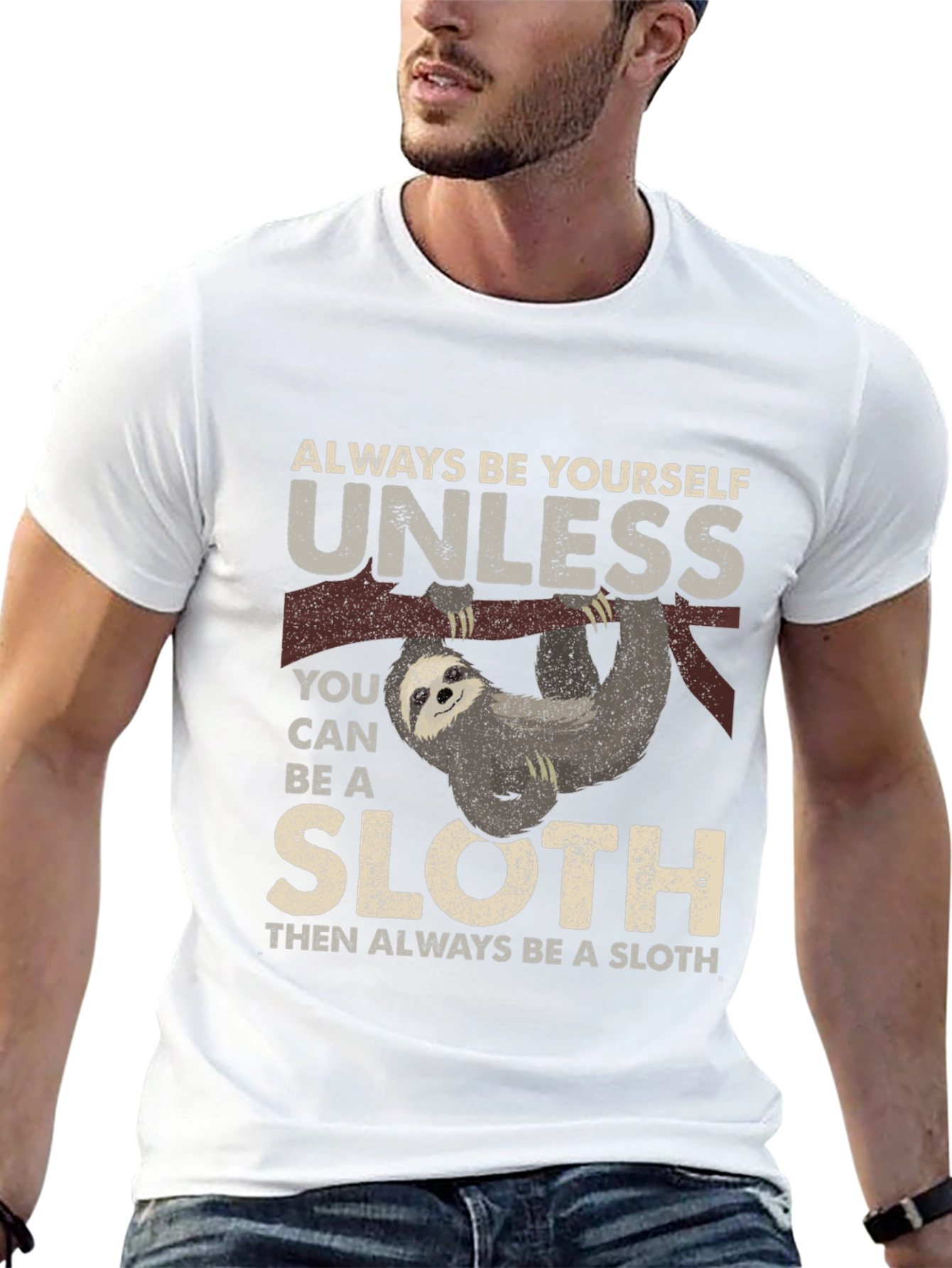 Black Always Be a Sloth T-Shirt - Funny Animal Tee view 13