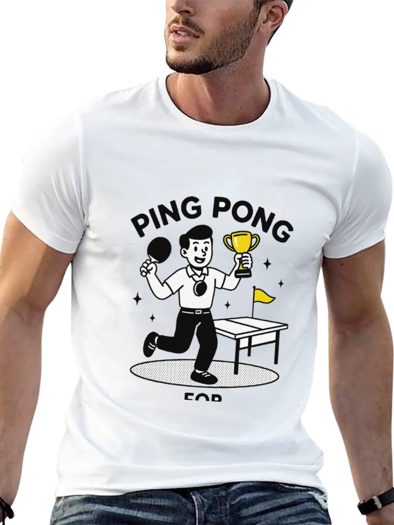 Black Ping Pong Champ Black Graphic T-Shirt view 13
