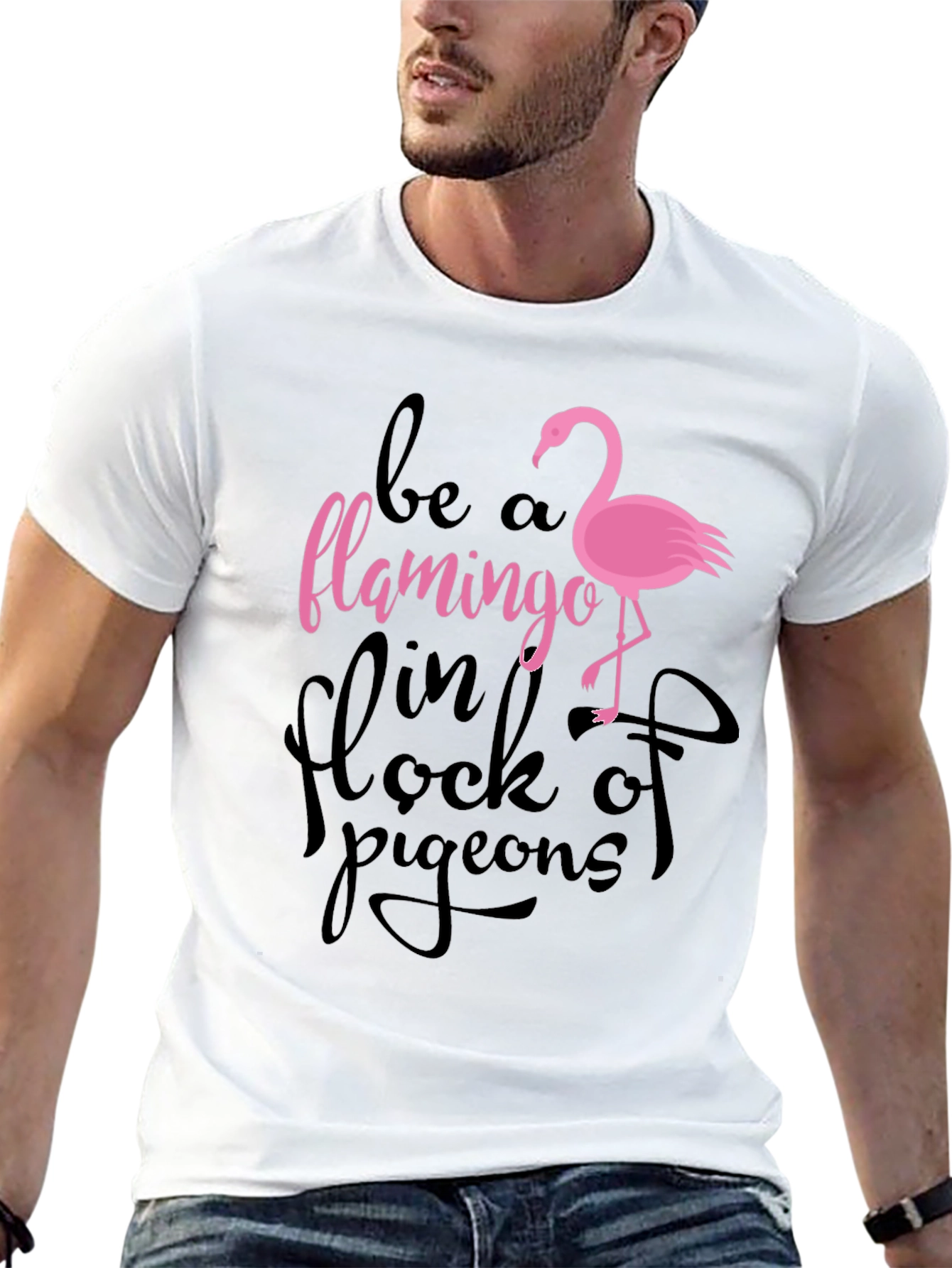 Black Be a Flamingo T-Shirt view 13
