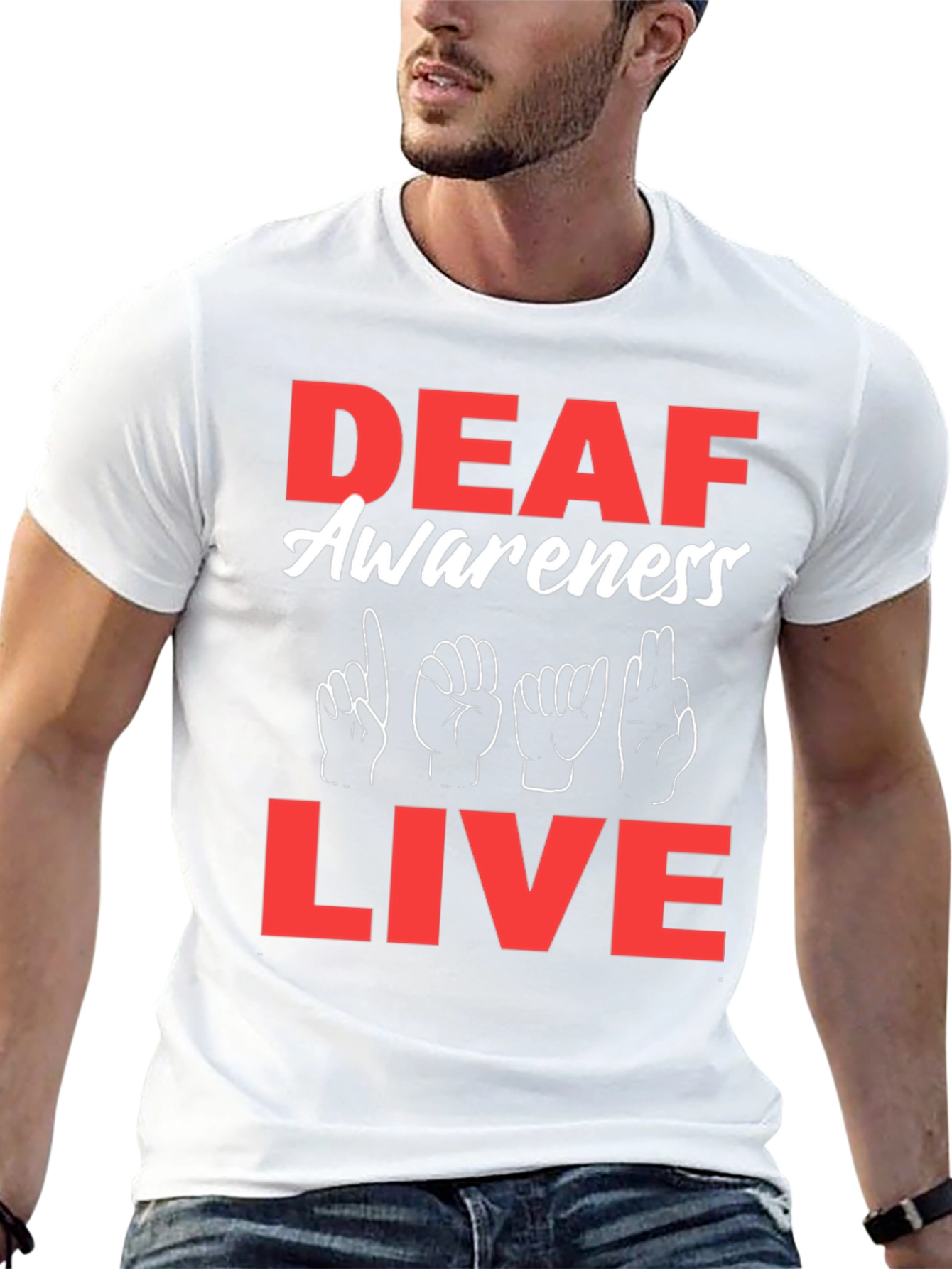 Black Deaf Awareness Live T-Shirt view 13
