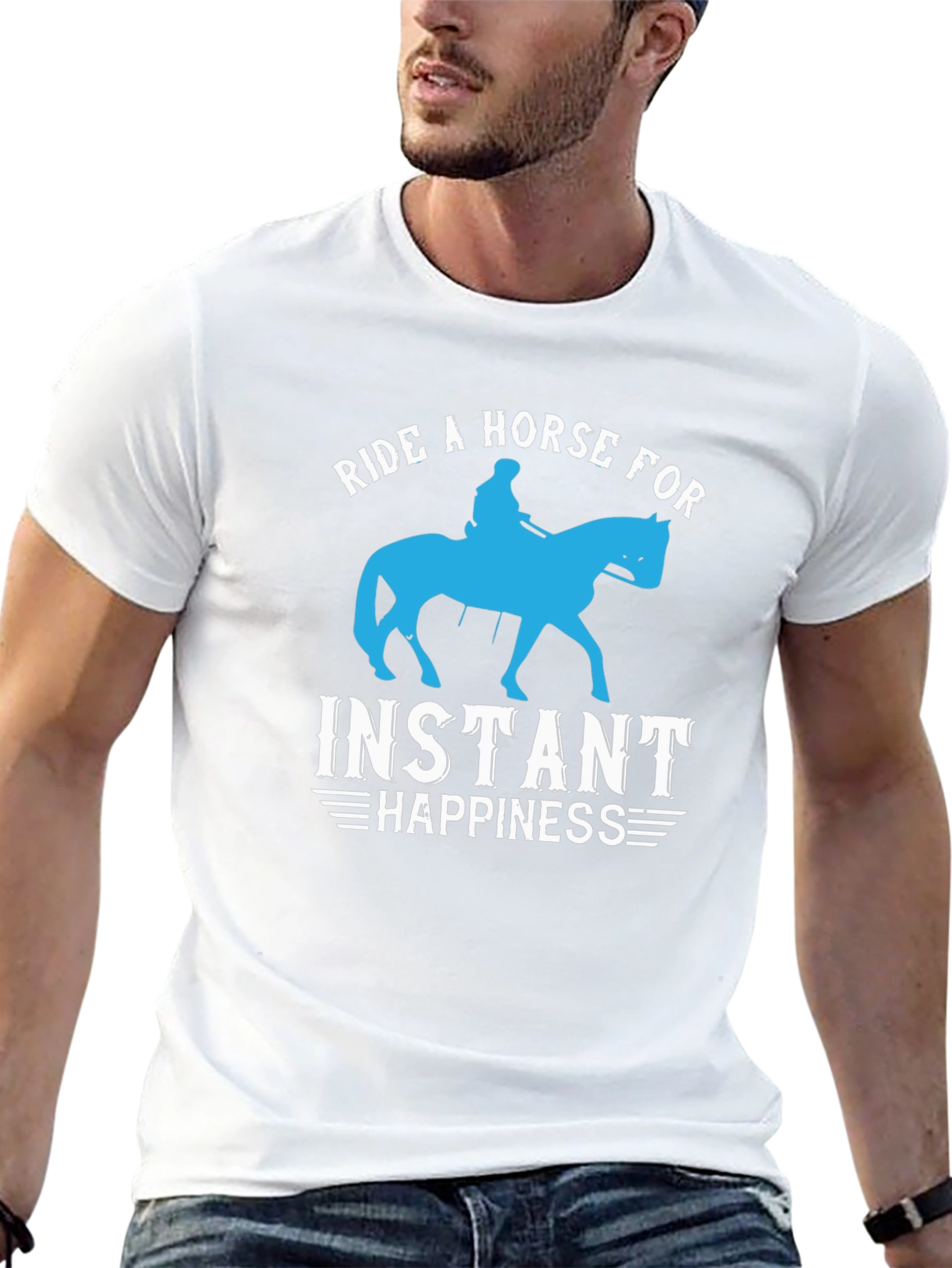 Black Ride a Horse for Instant Happiness T-Shirt view 13