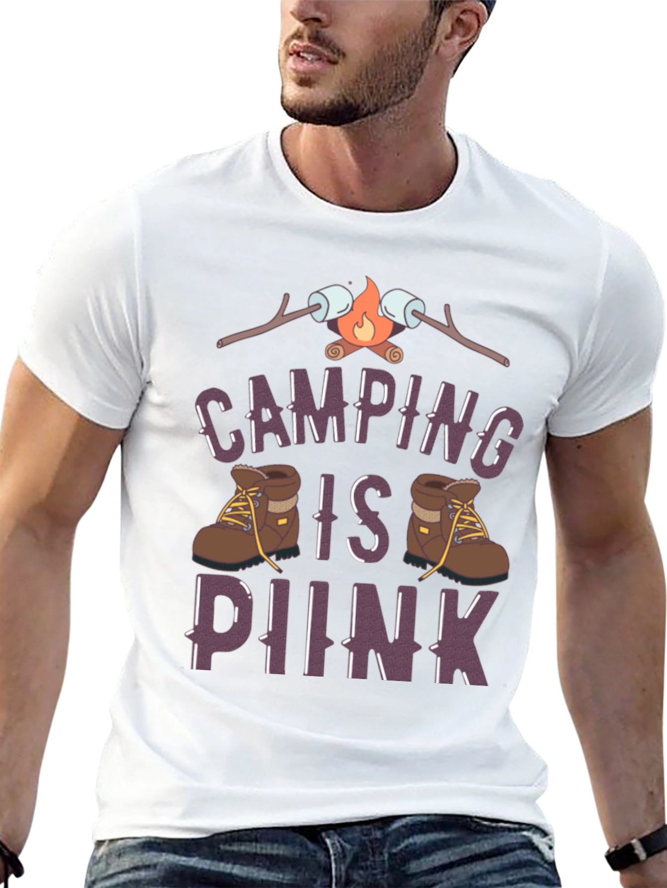 Black Camping Is Hiking T-Shirt view 13
