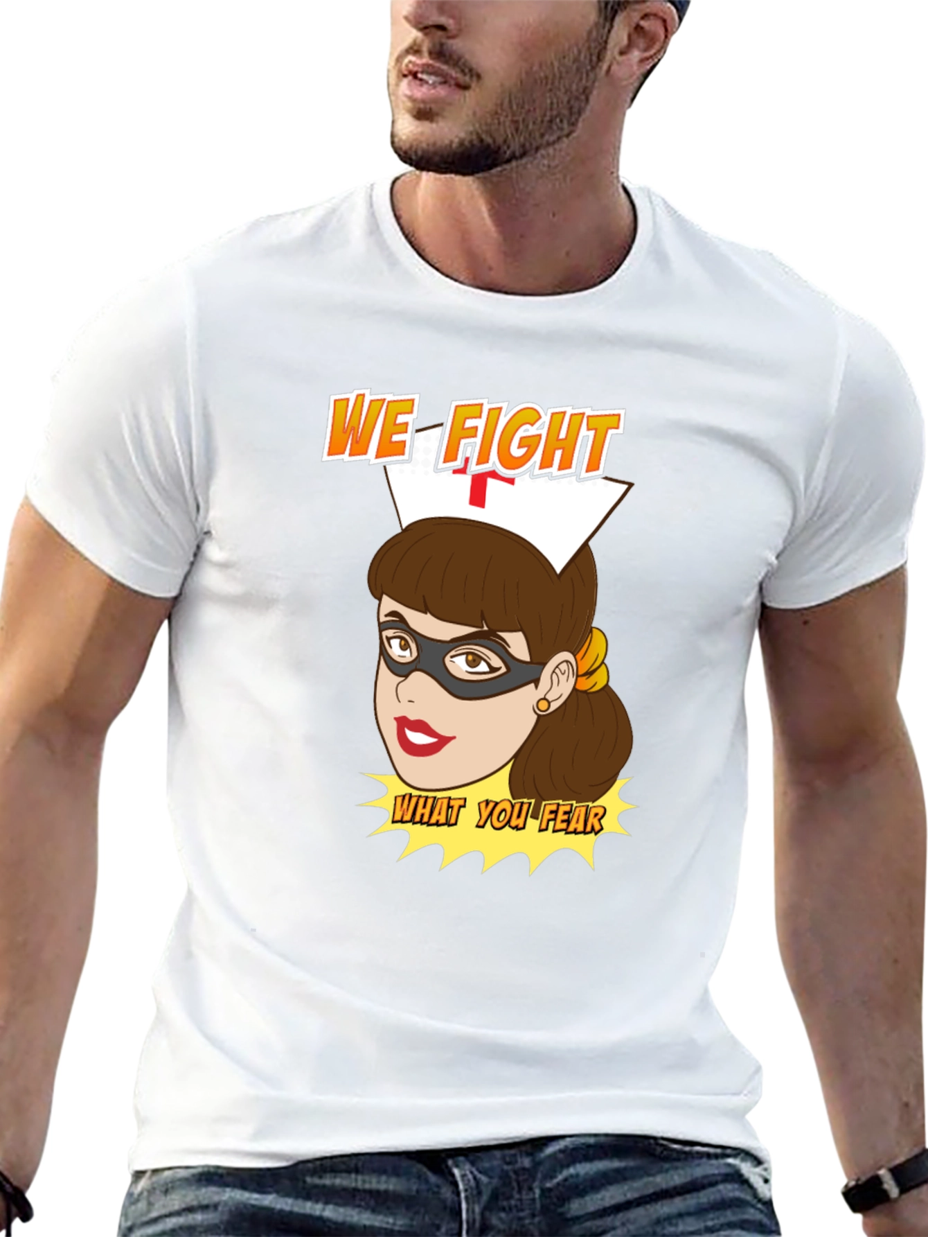 Black Nurse Superhero T-Shirt - We Fight What You Fear view 13