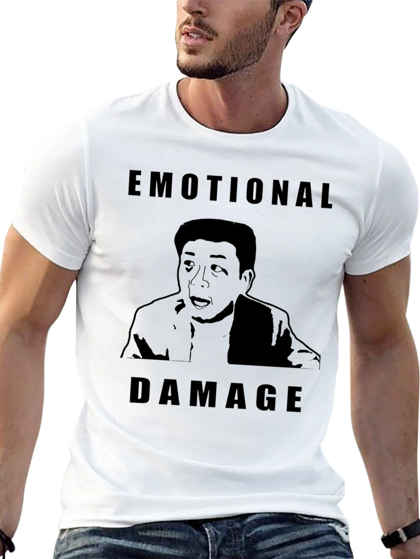 Black Emotional Damage Meme Graphic Tee view 13