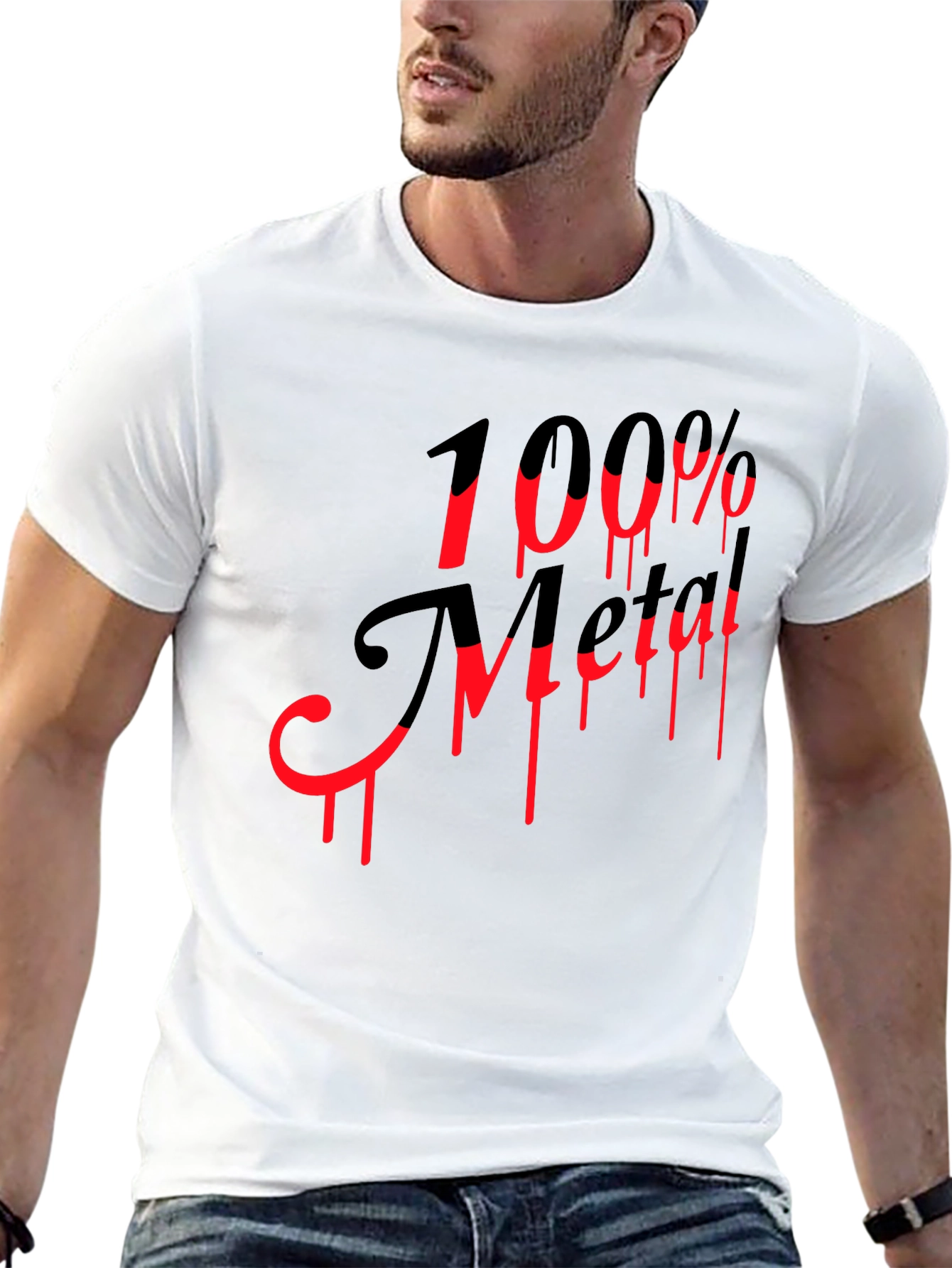 Black 100% Metal Black Graphic T-Shirt - Rock On! view 13