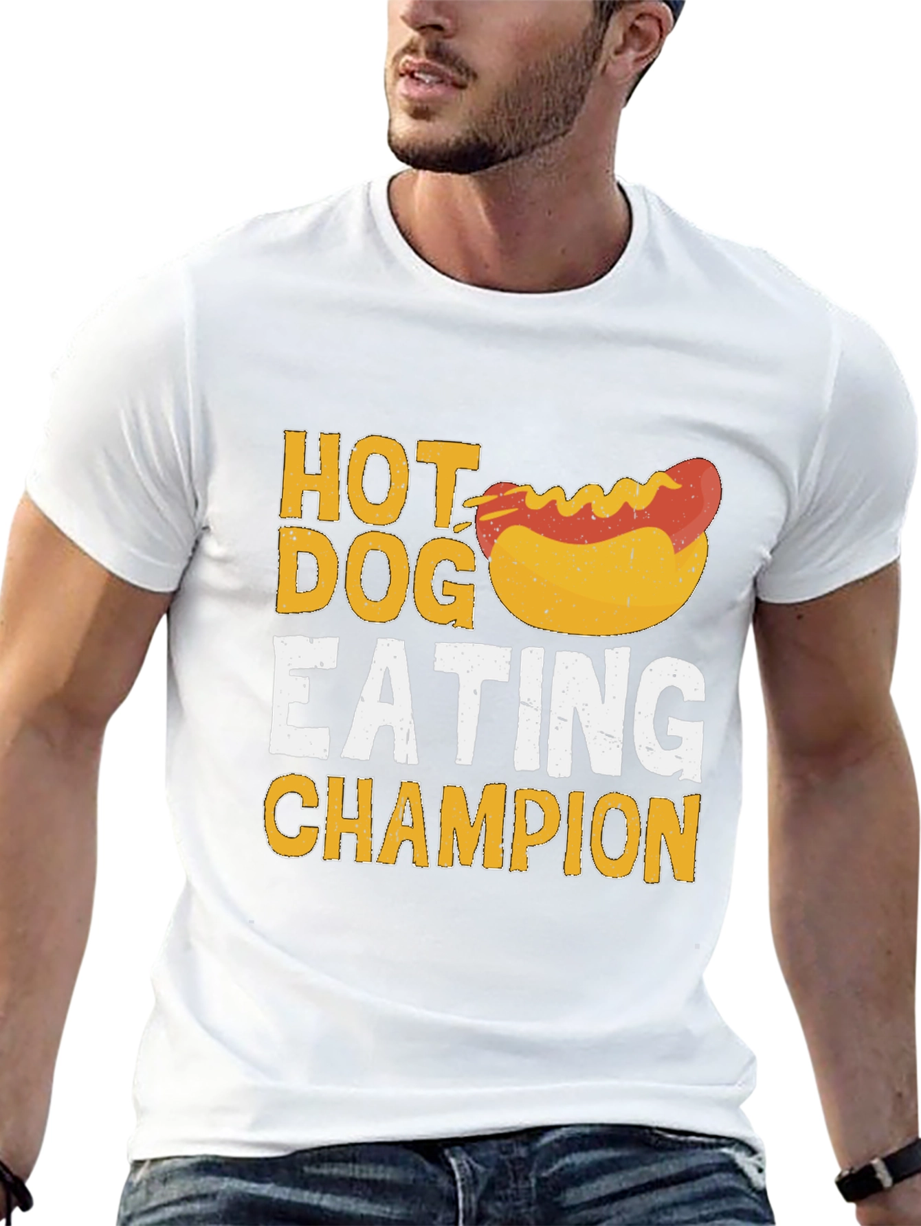 Black Hot Dog Eating Champion Graphic T-Shirt view 13
