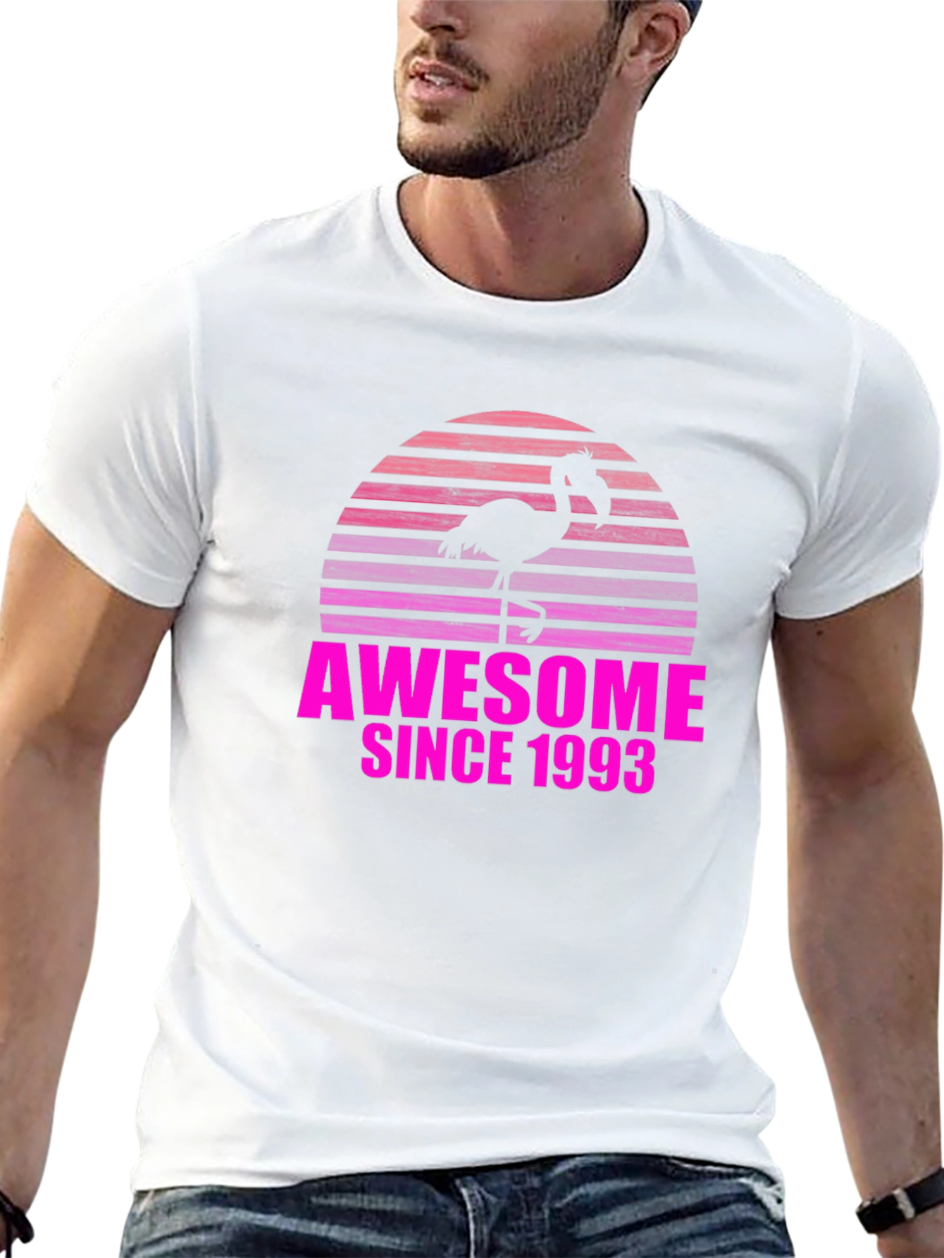 Black Awesome Since 1993 Flamingo T-Shirt view 13