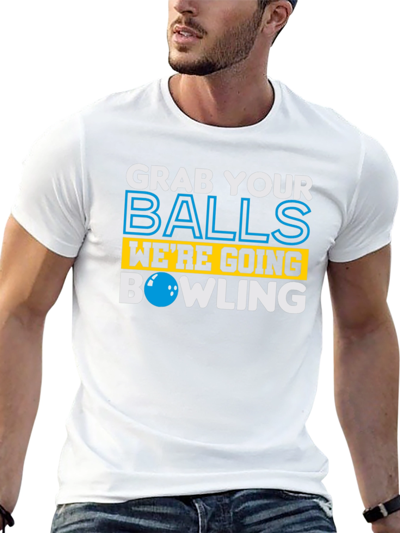 Black Grab Your Balls Bowling Graphic Tee - Funny Bowling Shirt view 13