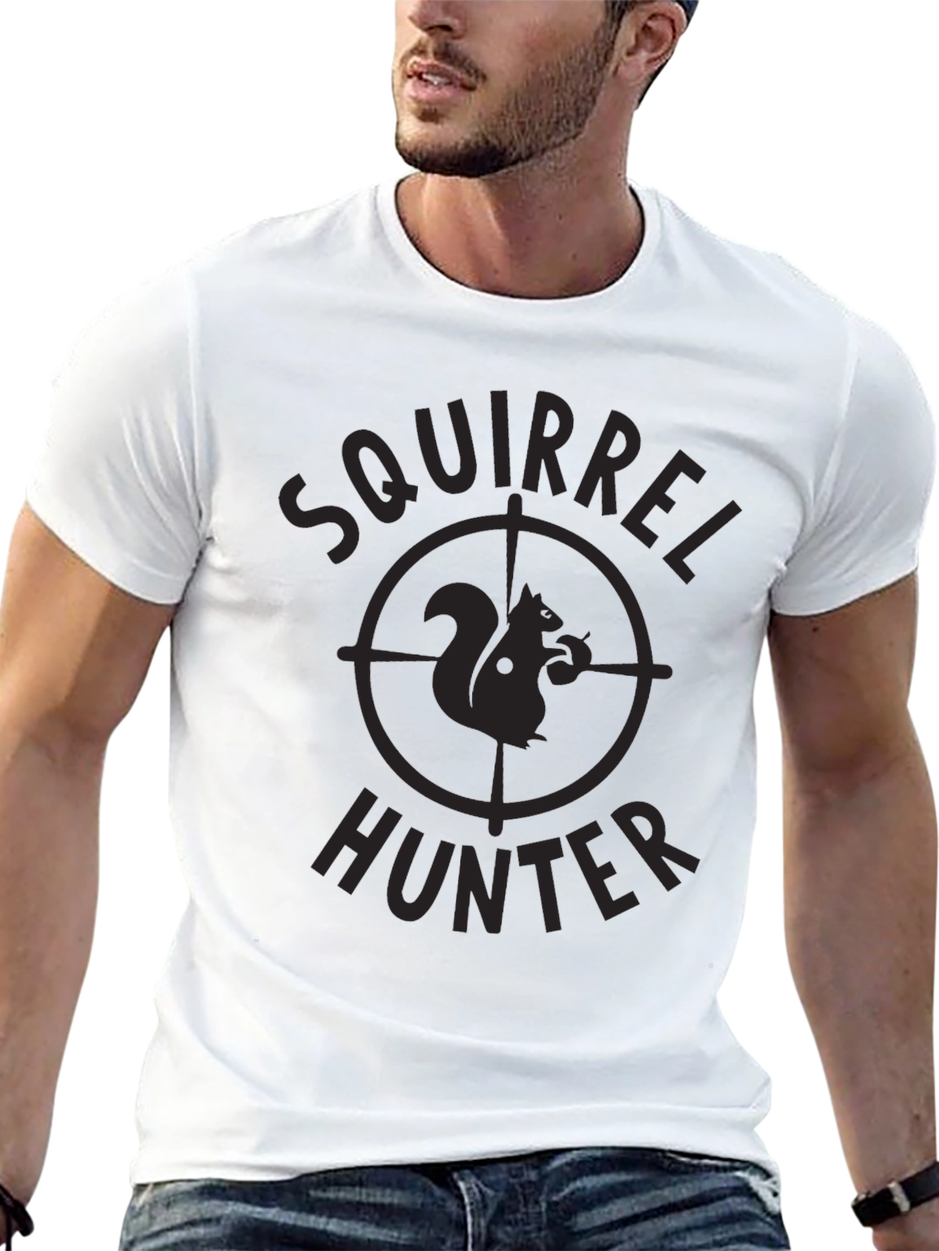 Black Squirrel Hunter Graphic Tee - Black view 13