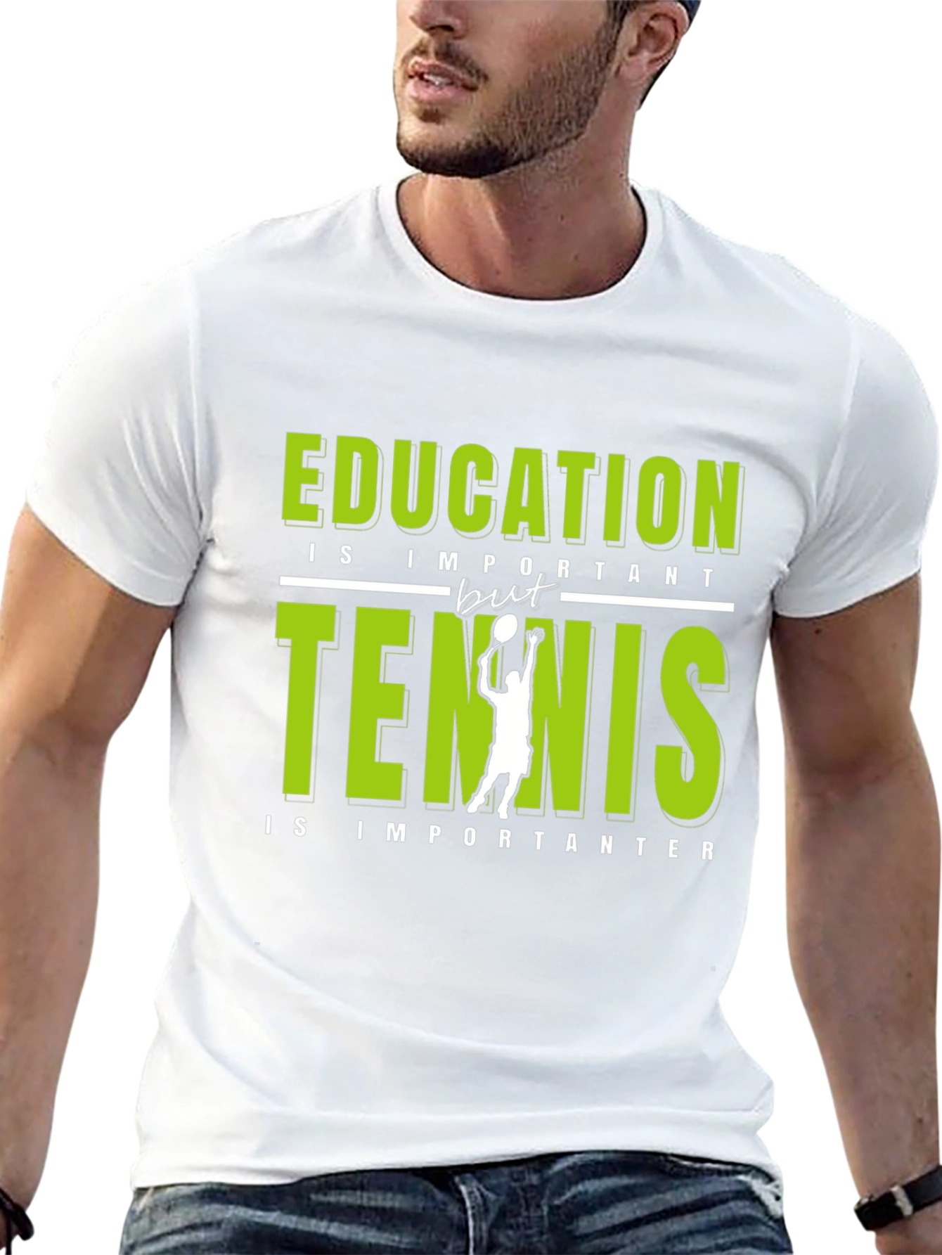 Funny Tennis Lover Graphic T-Shirt - Education vs Tennis - 13