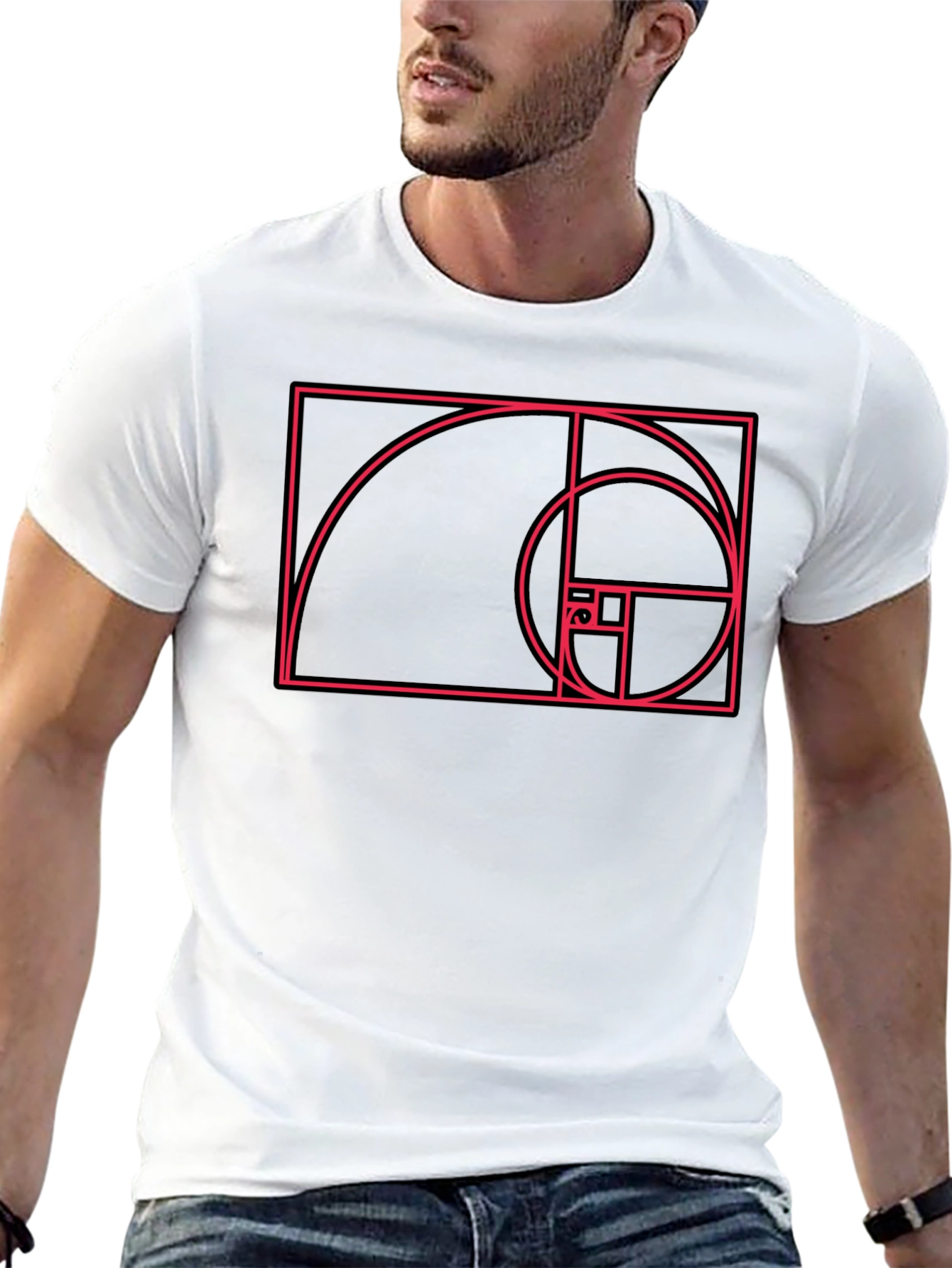 Black Golden Ratio Black Graphic Tee view 13